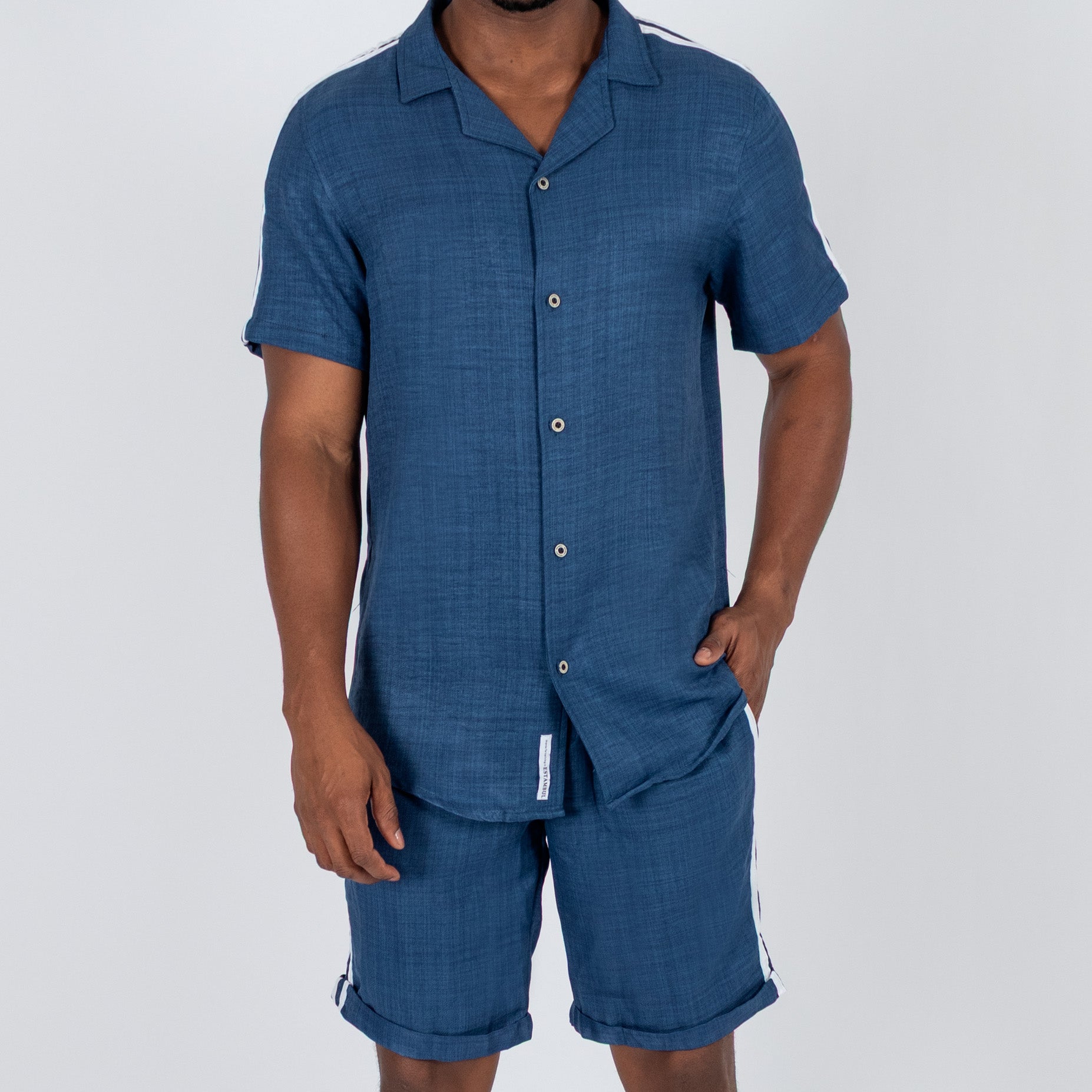 Conjunto hombre lineas azul