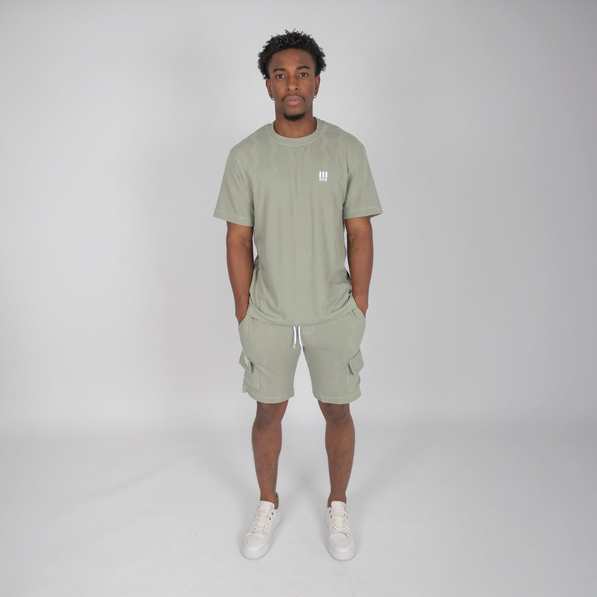 Conjunto hombre textura verde