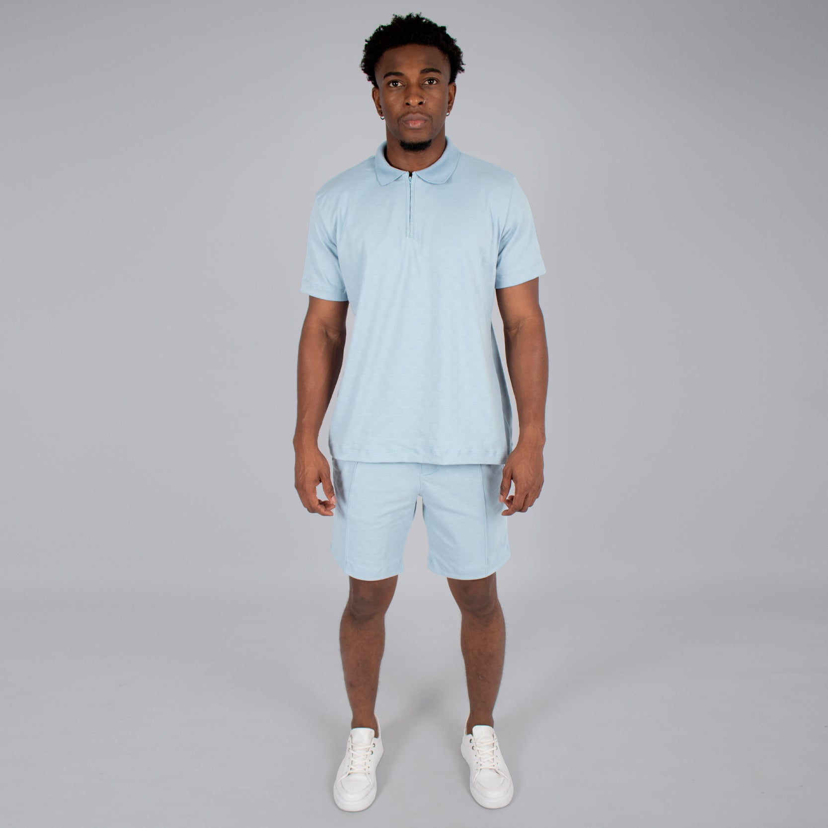 Conjunto hombre textura cierre azul