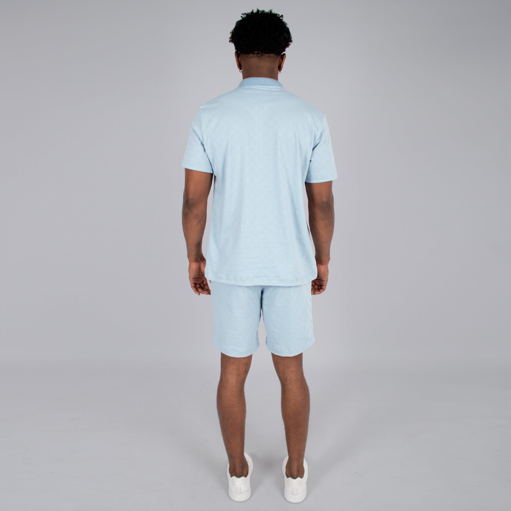 Conjunto hombre textura cierre azul