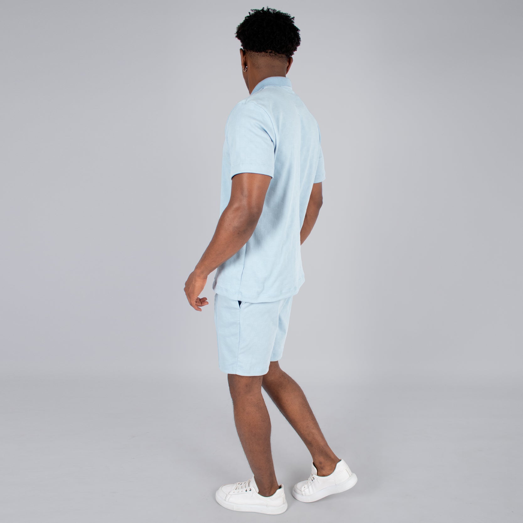 Conjunto hombre textura cierre azul