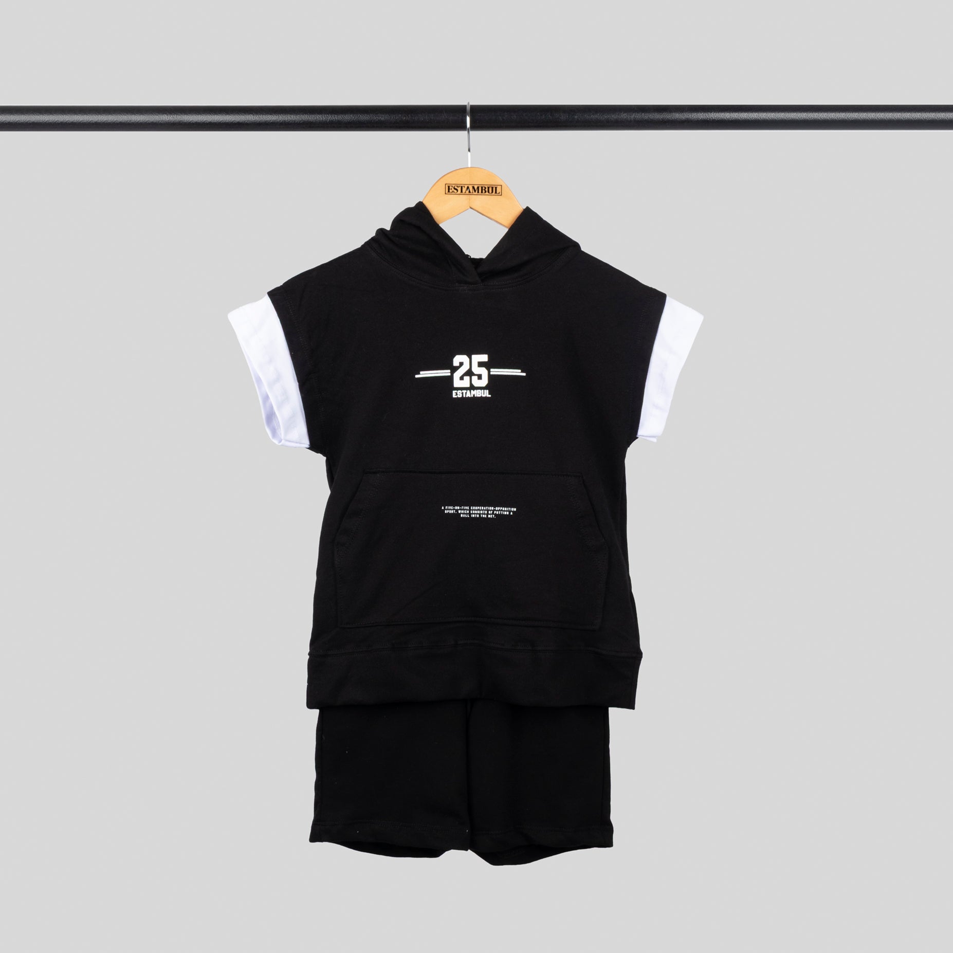 Conjunto niño capucha negro