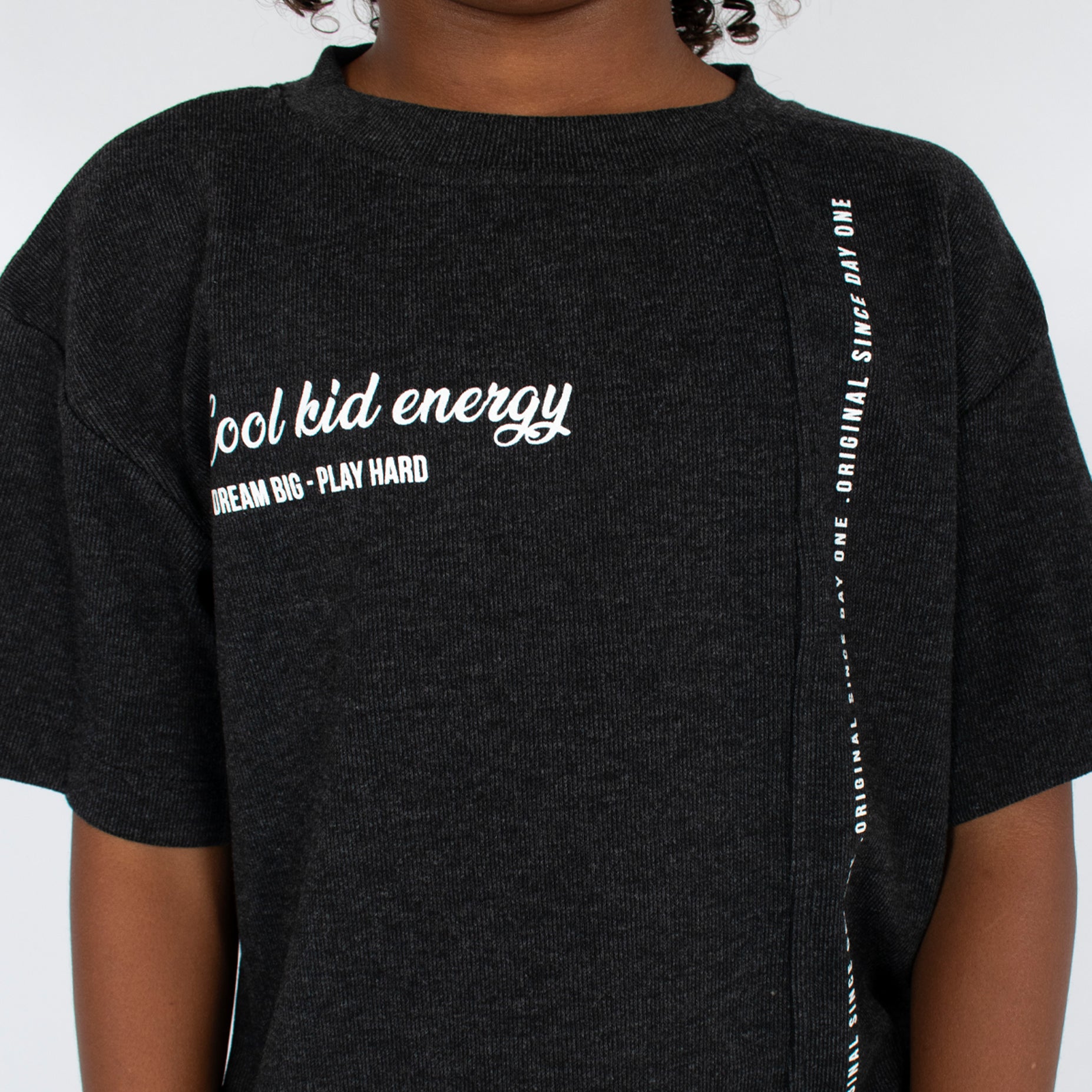 Conjunto niño textura gamuza negro