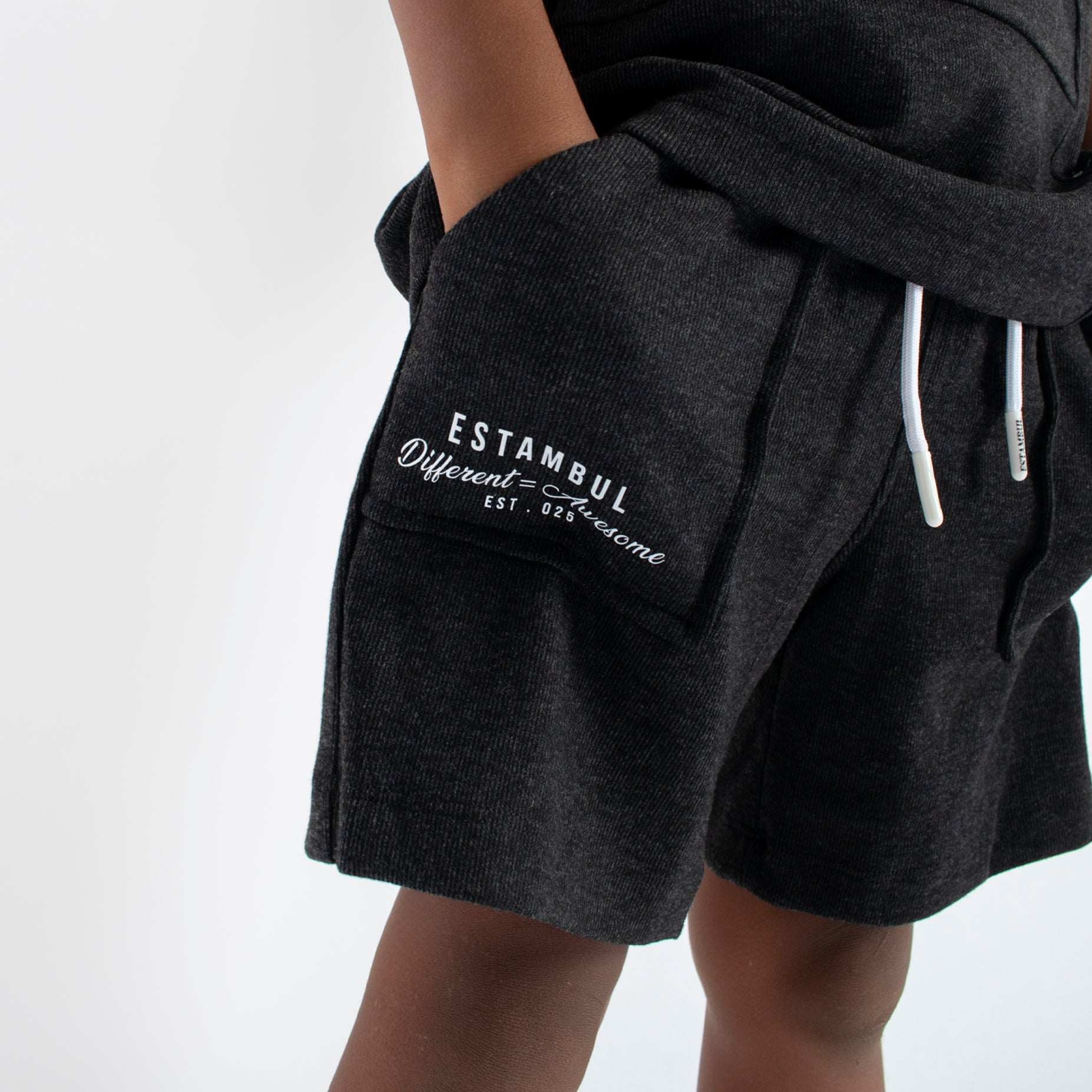 Conjunto niño textura gamuza negro