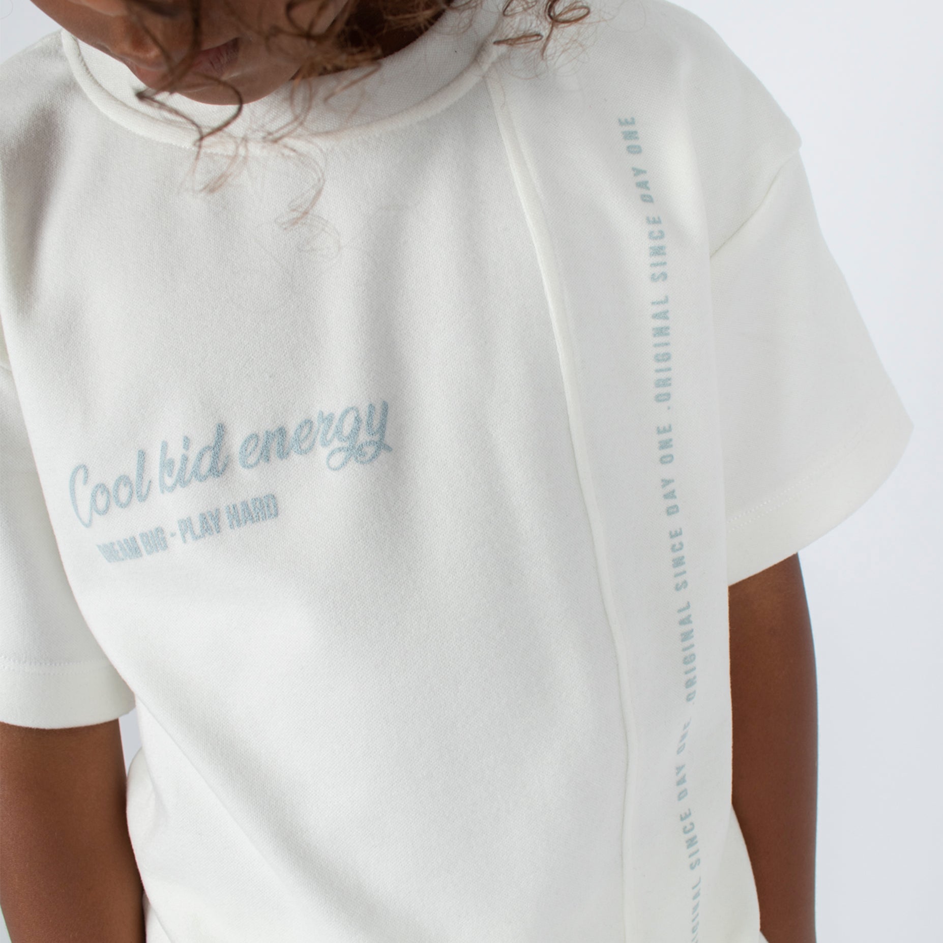 Conjunto niño textura gamuza blanco