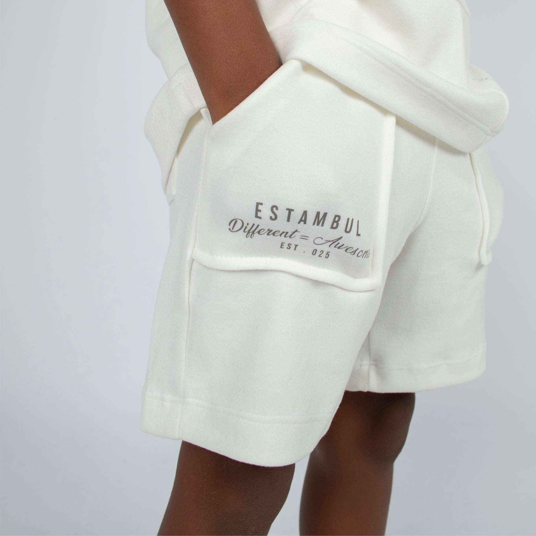 Conjunto niño textura gamuza blanco