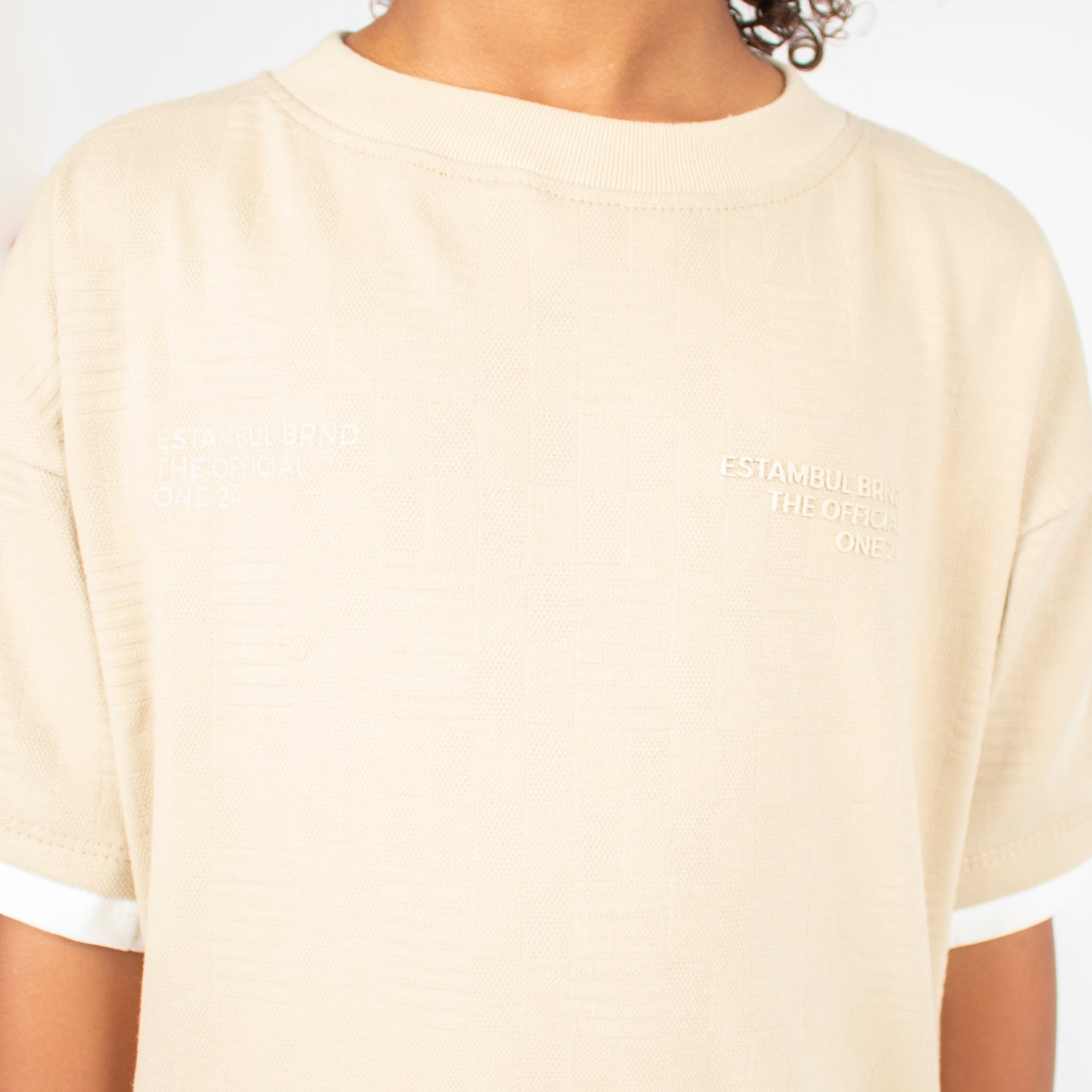 Conjunto niño textura pistacho