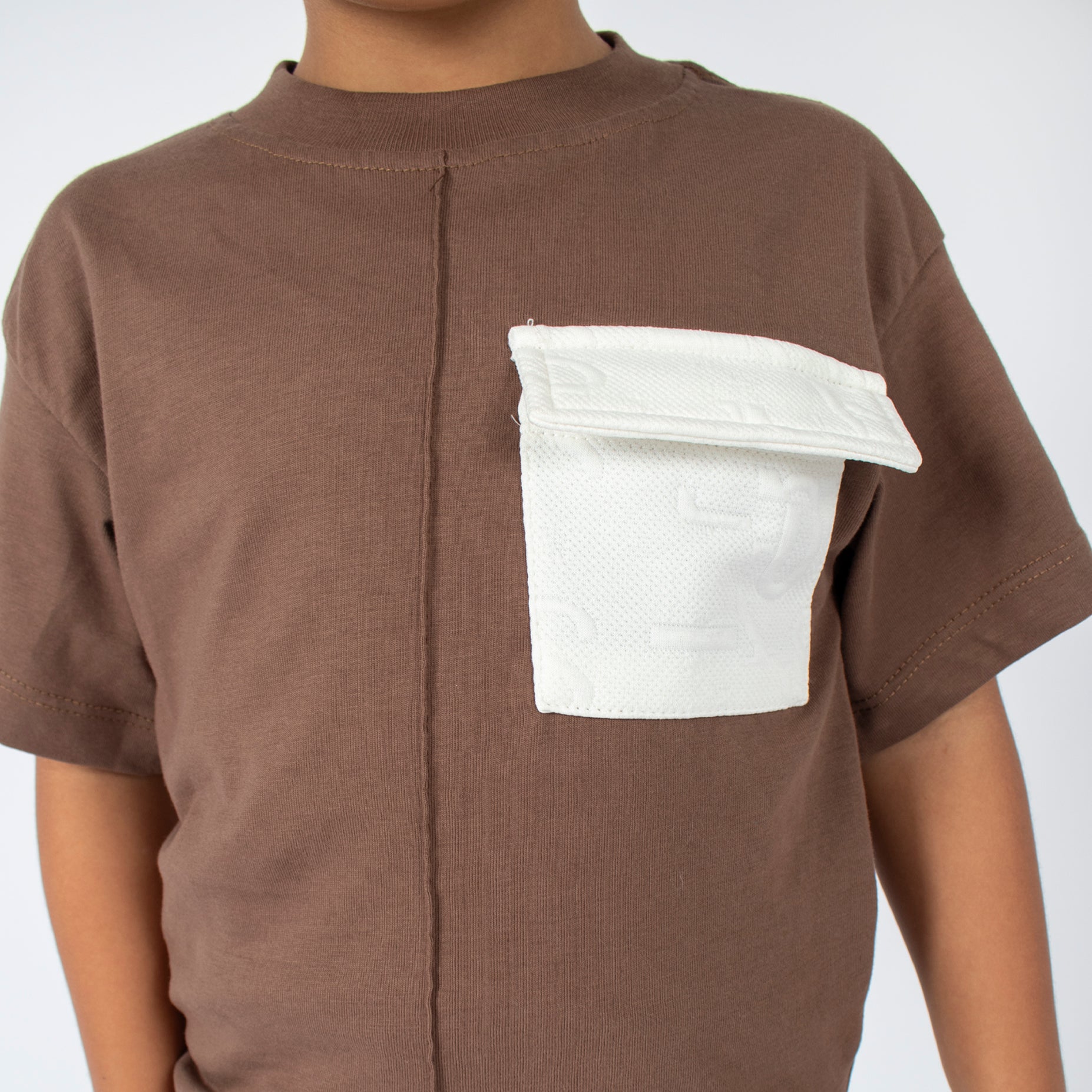 Conjunto niño clasico letras cafe