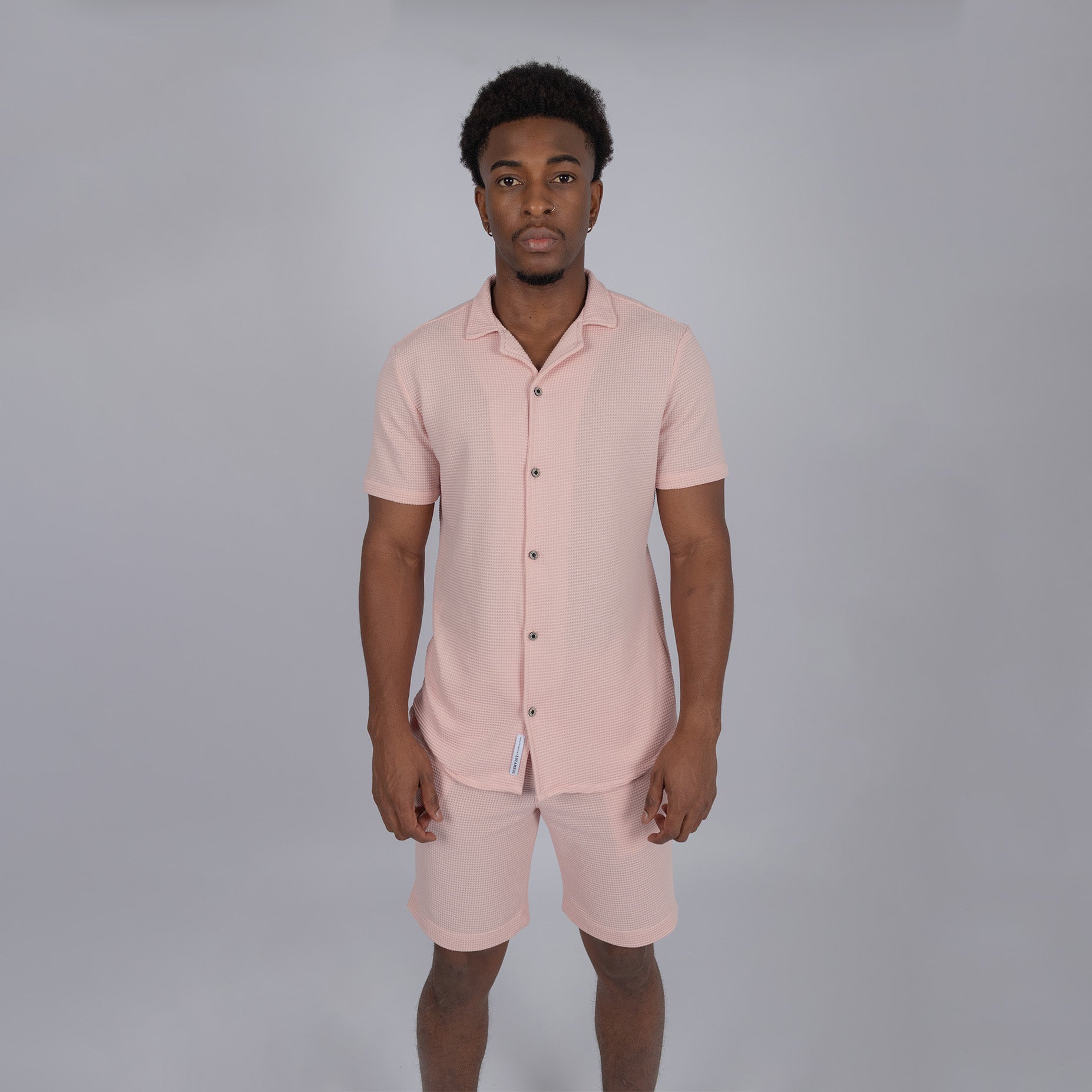 Conjunto hombre textura rosado