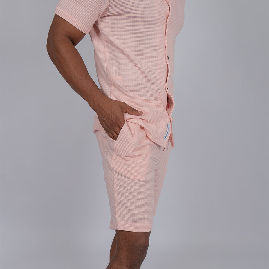 Conjunto hombre textura rosado