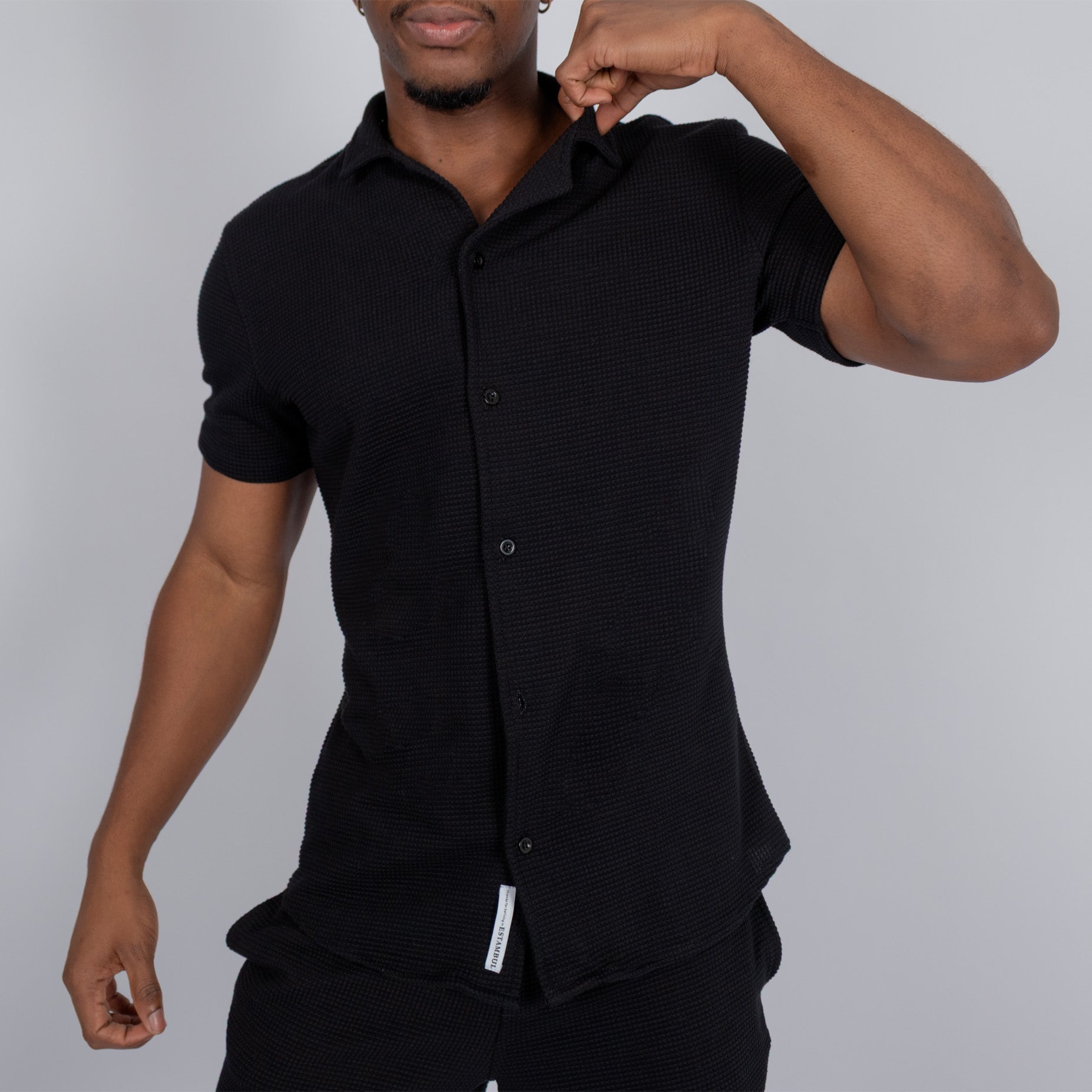 Conjunto hombre textura cuadros