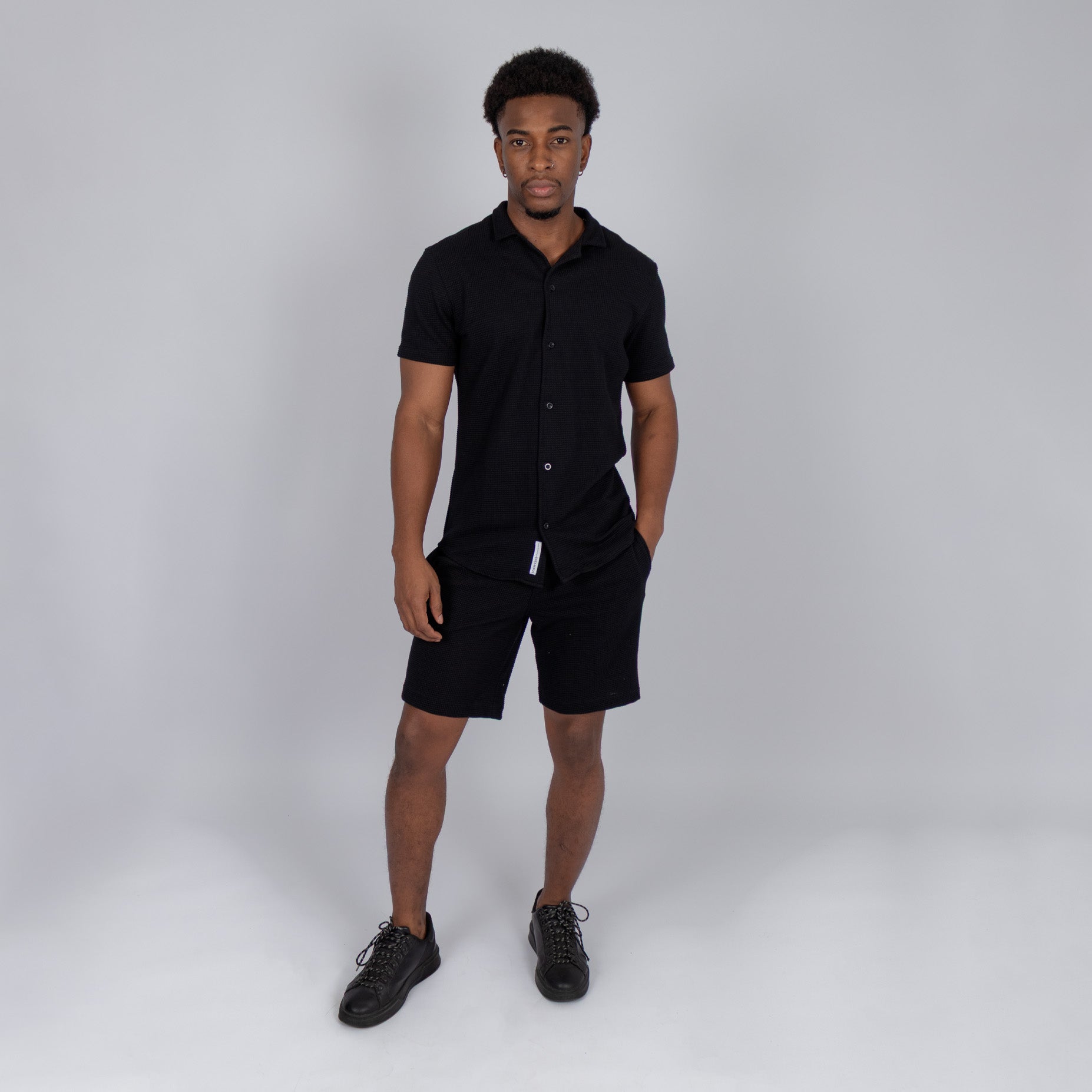 Conjunto hombre textura cuadros