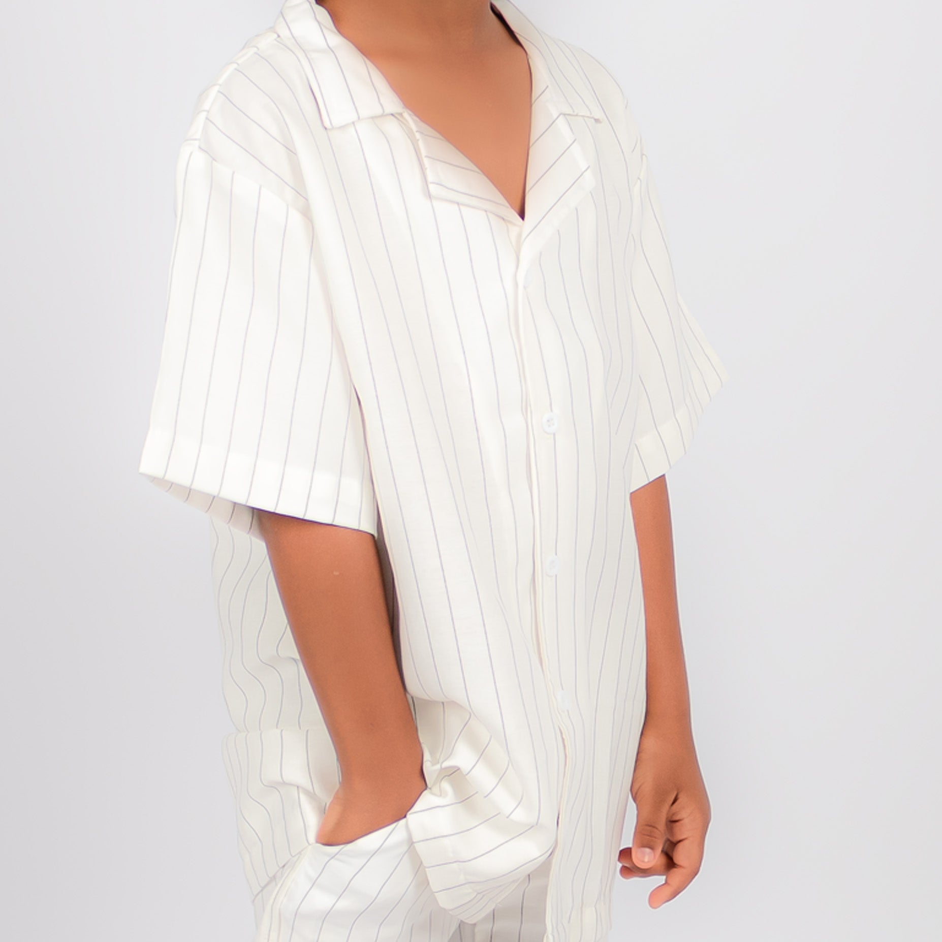 Conjunto niño rayas ivory