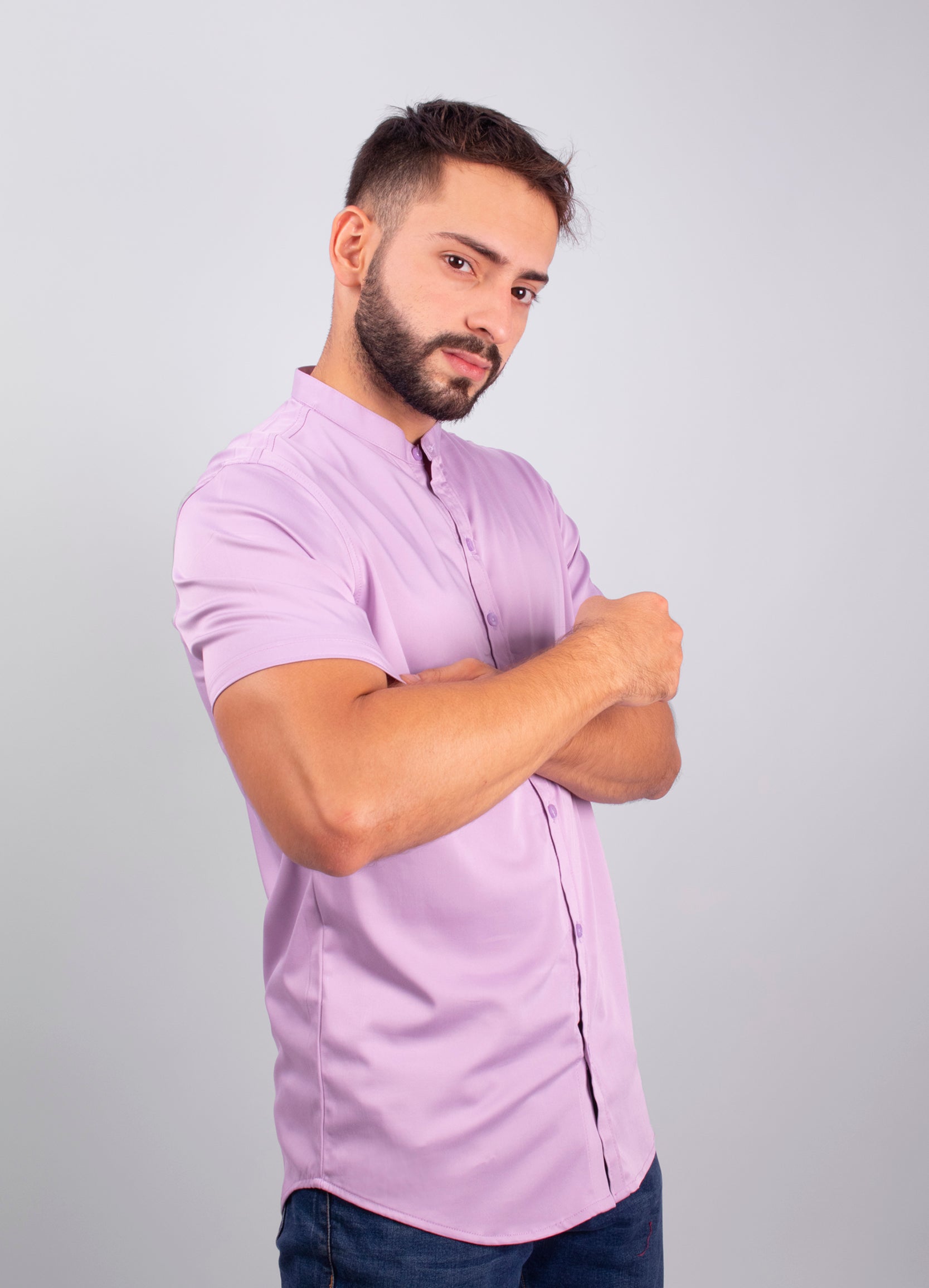 Camisa hombre Básica lila claro