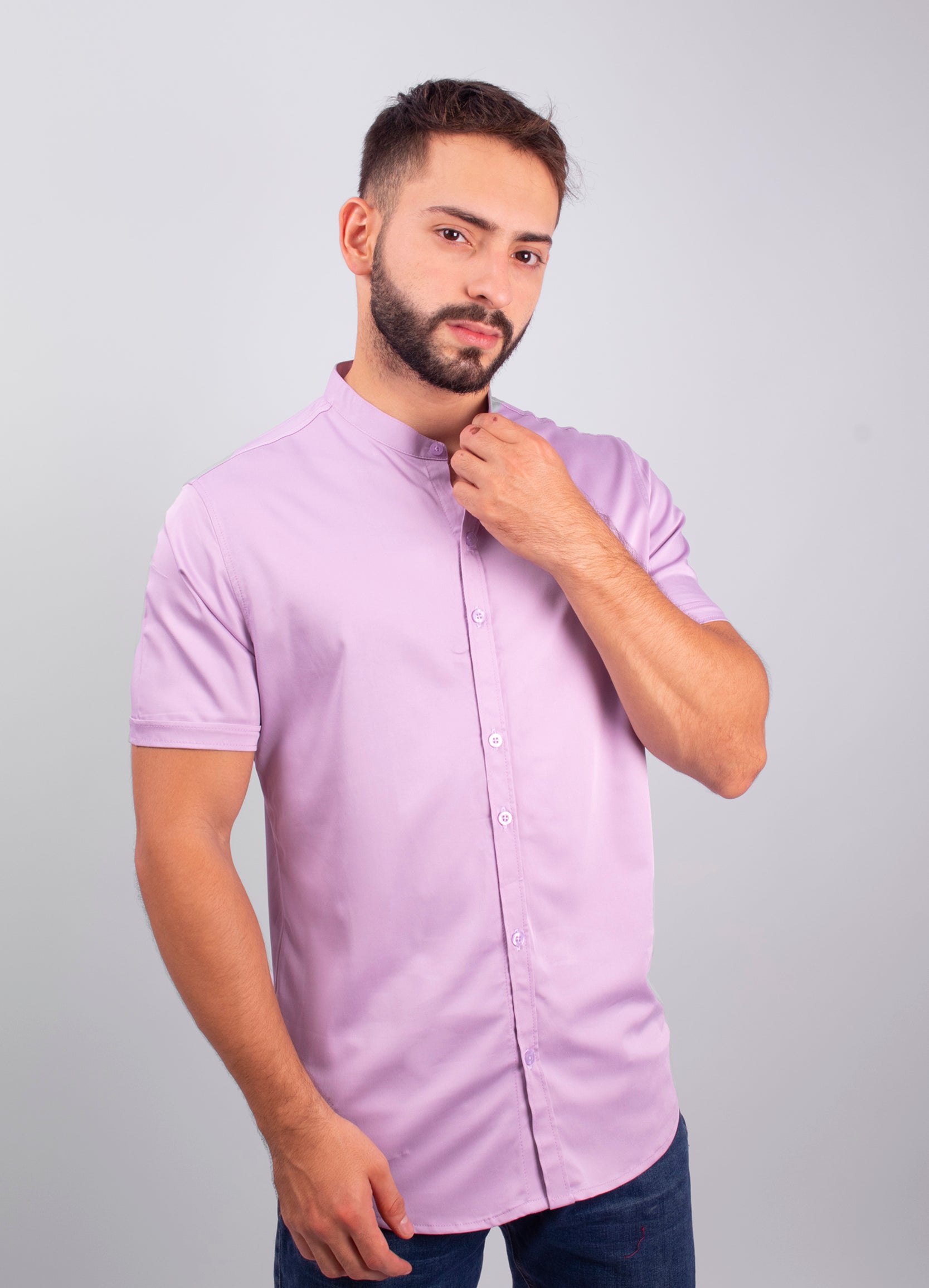 Camisa hombre Básica lila claro
