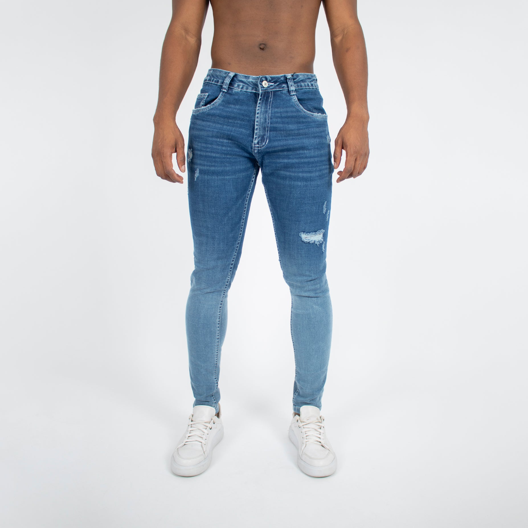Jean hombre skinny con desgaste