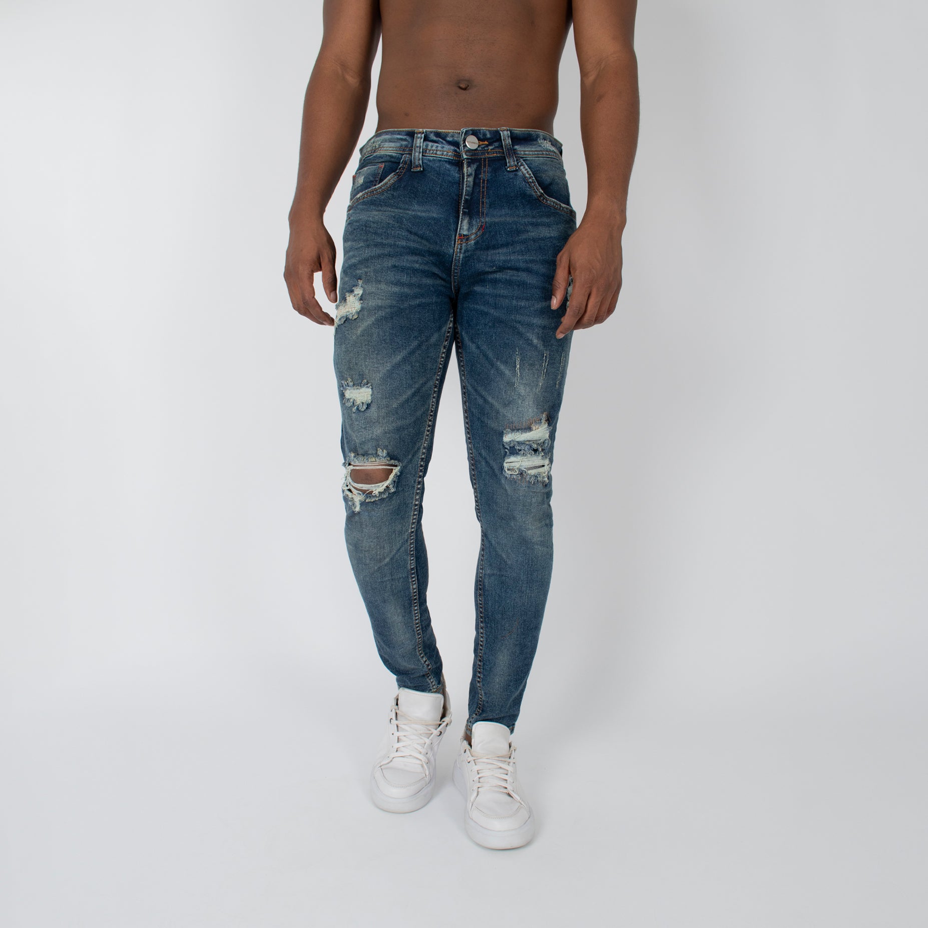 Jean hombre skinny roto rodilla