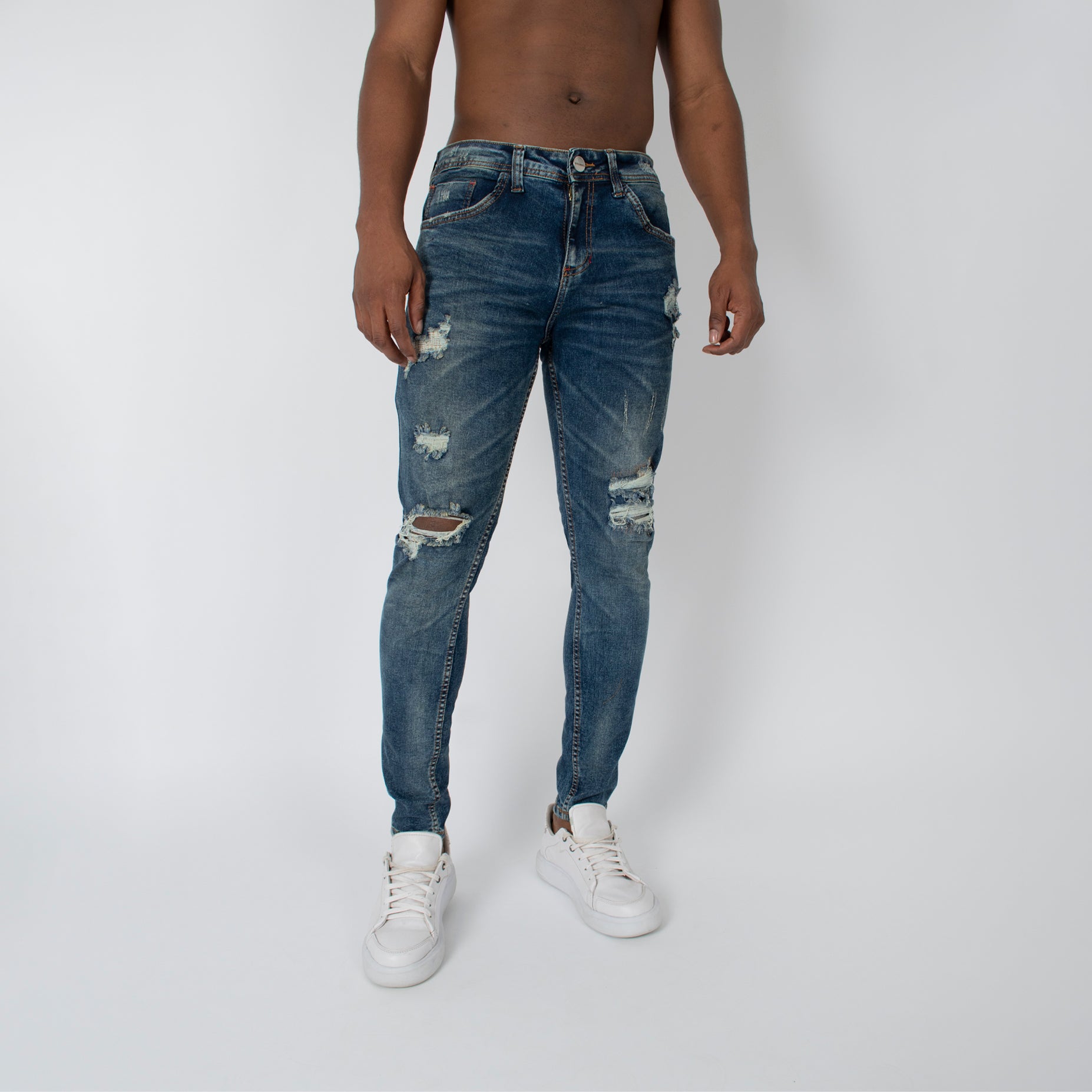 Jean hombre skinny roto rodilla