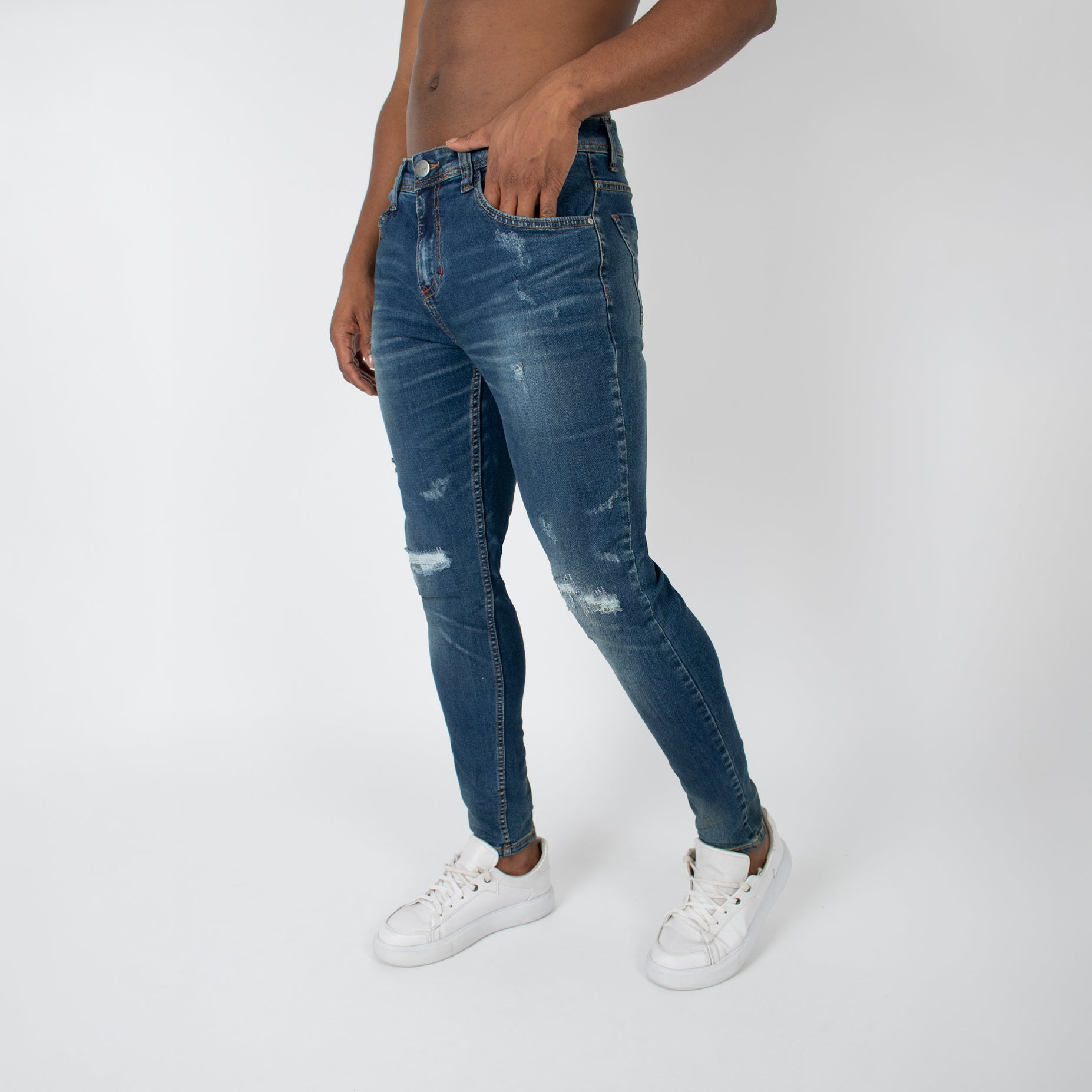 Jean hombre skinny roto rodilla