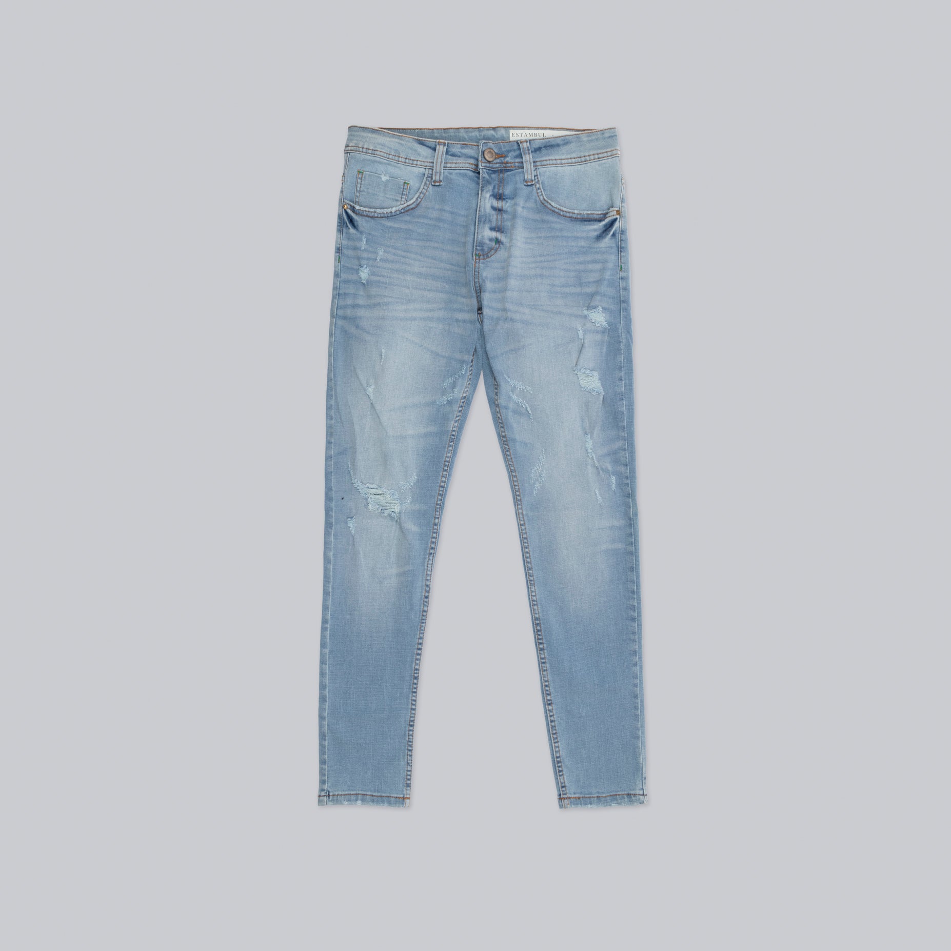 Jean hombre skinny con desgaste y rotos