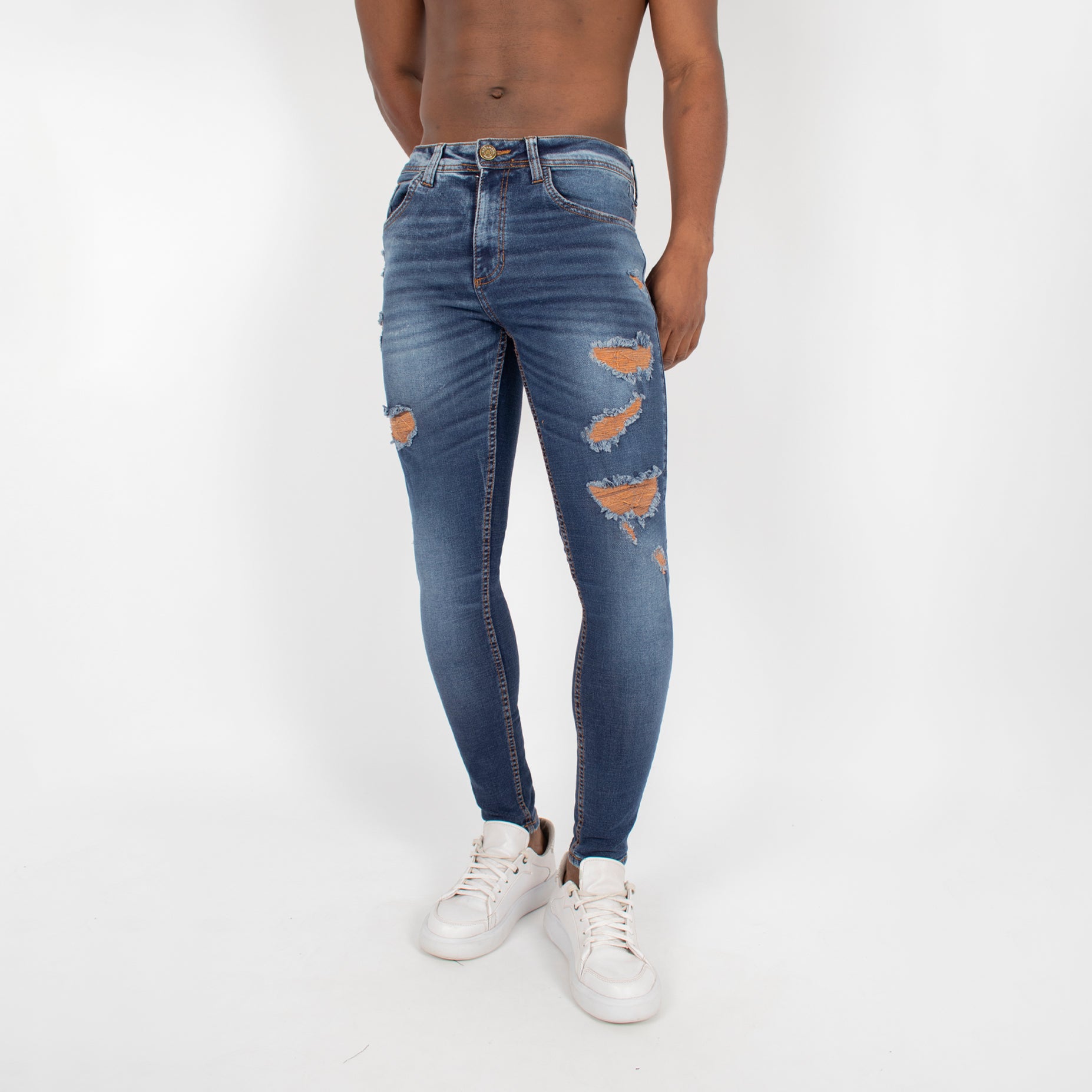 Jean hombre skinny desgaste y rotos