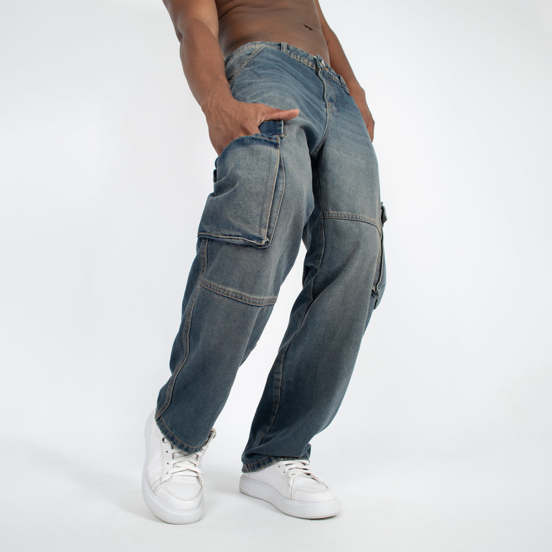 Jean hombre baggy bolsillos