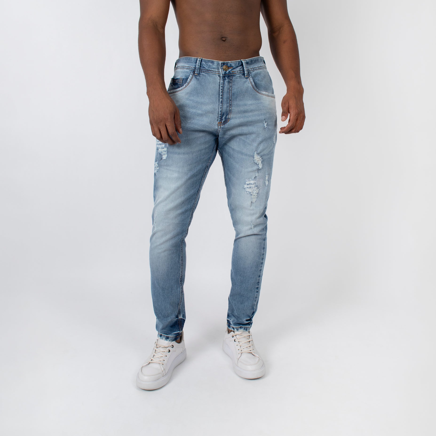 Jean hombre skinny azul con rotos
