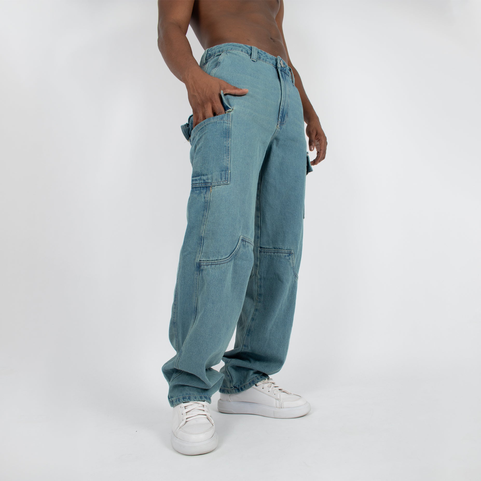 Jean hombre baggy azul claro