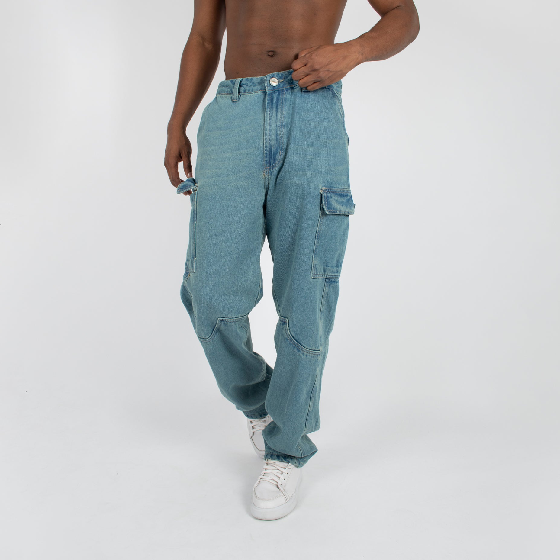 Jean hombre baggy azul claro