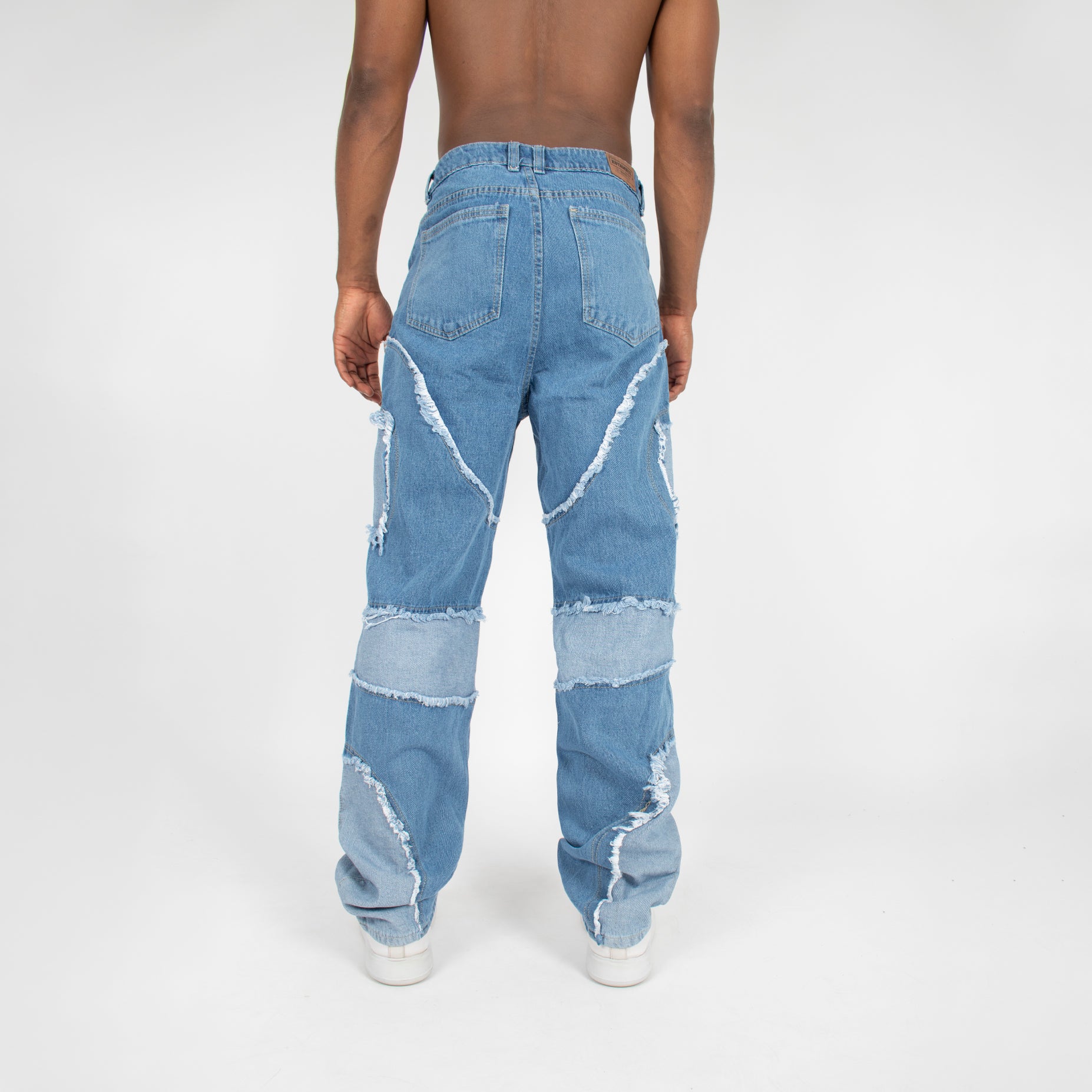 Jean hombre desmechado azul