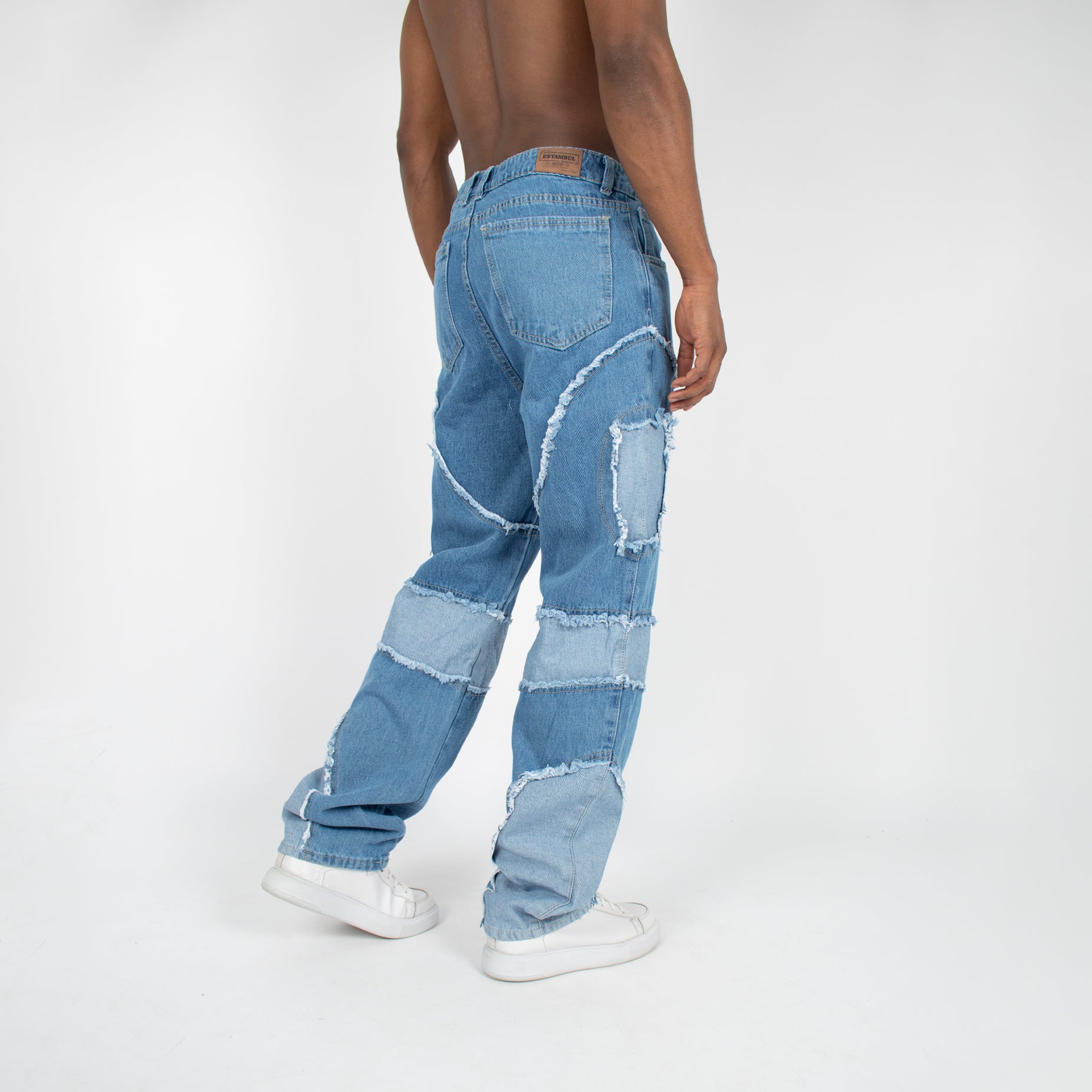 Jean hombre desmechado azul