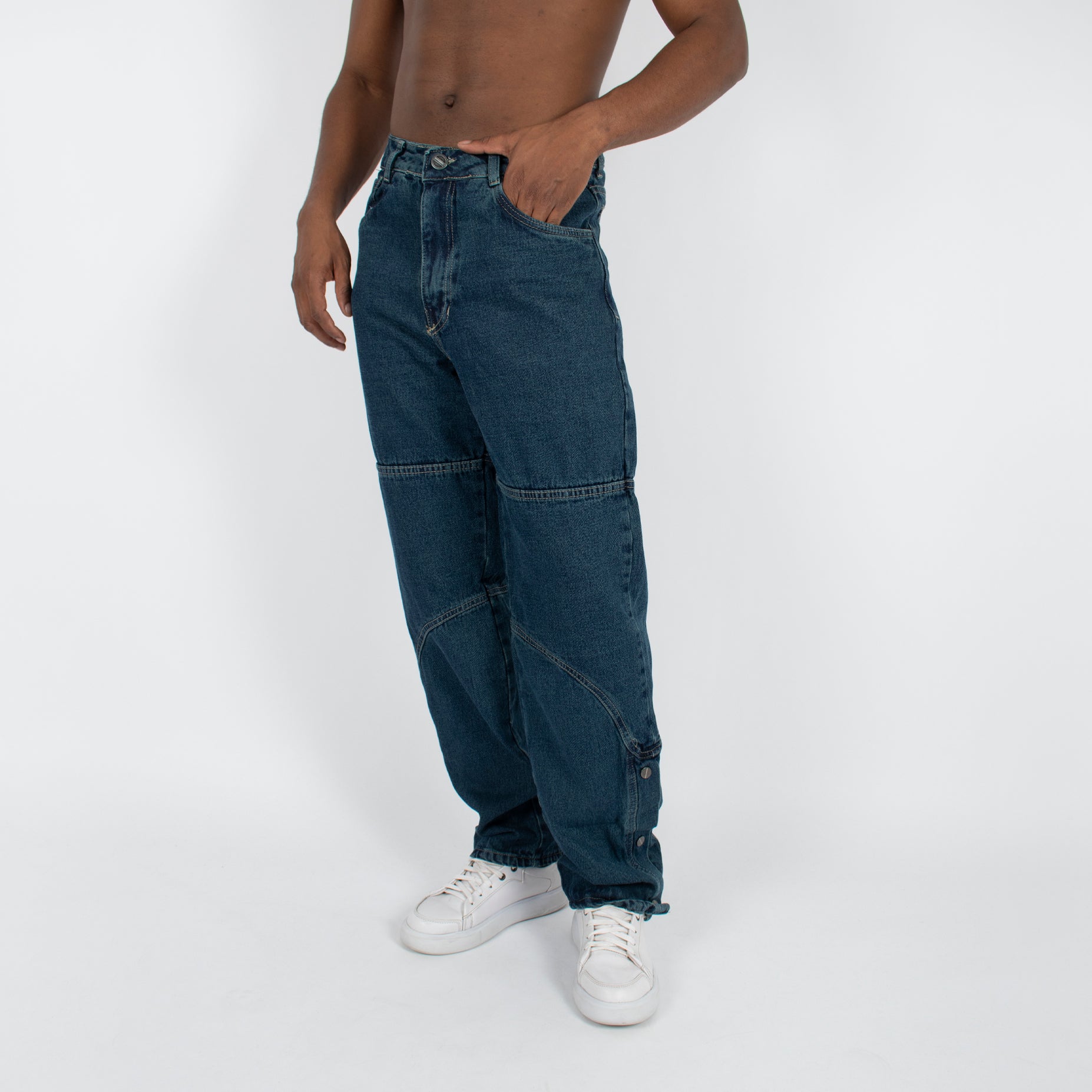 Jean hombre baggy taches