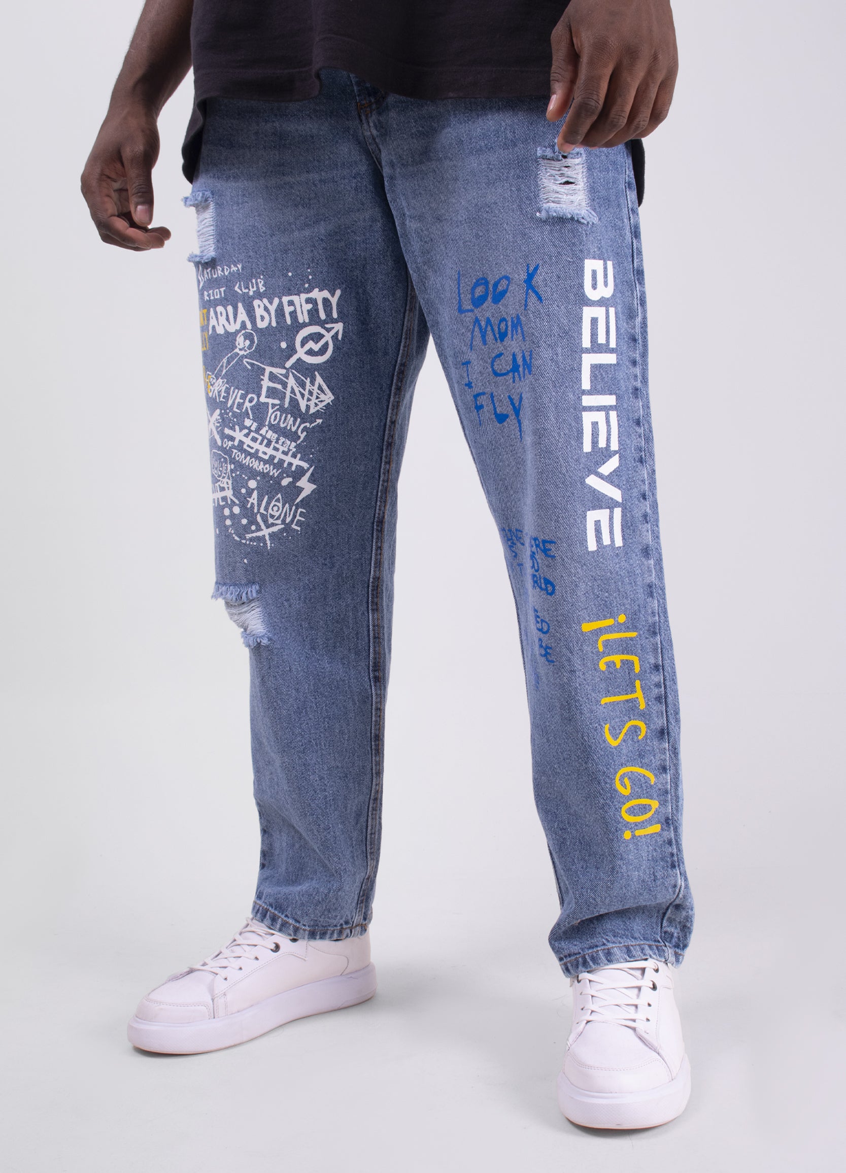 Jean hombre Boyfriend estampado