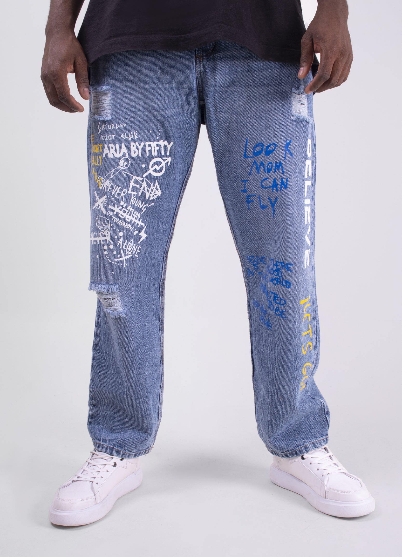 Jean hombre Boyfriend estampado