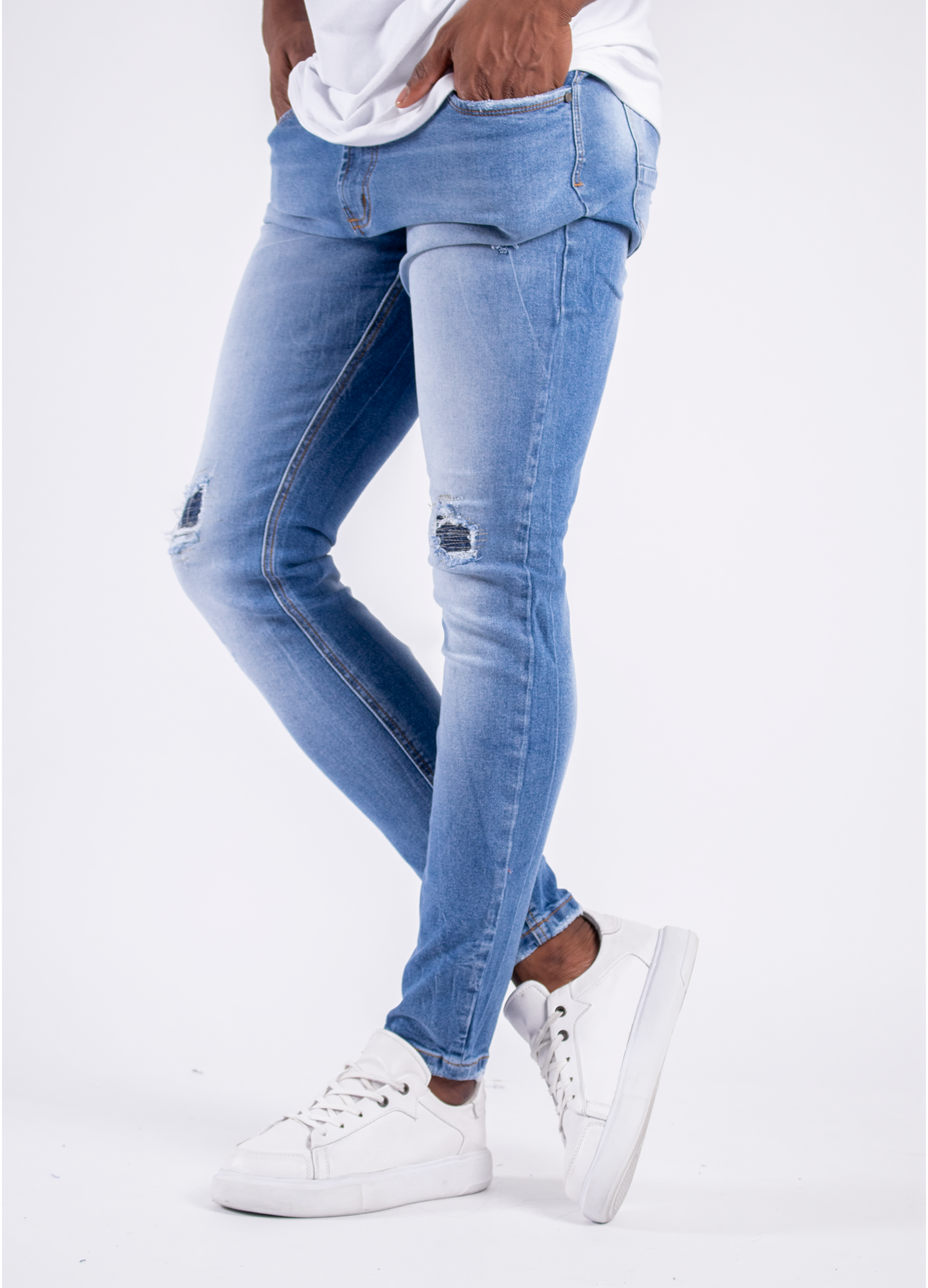 Jean hombre Skinny Parche