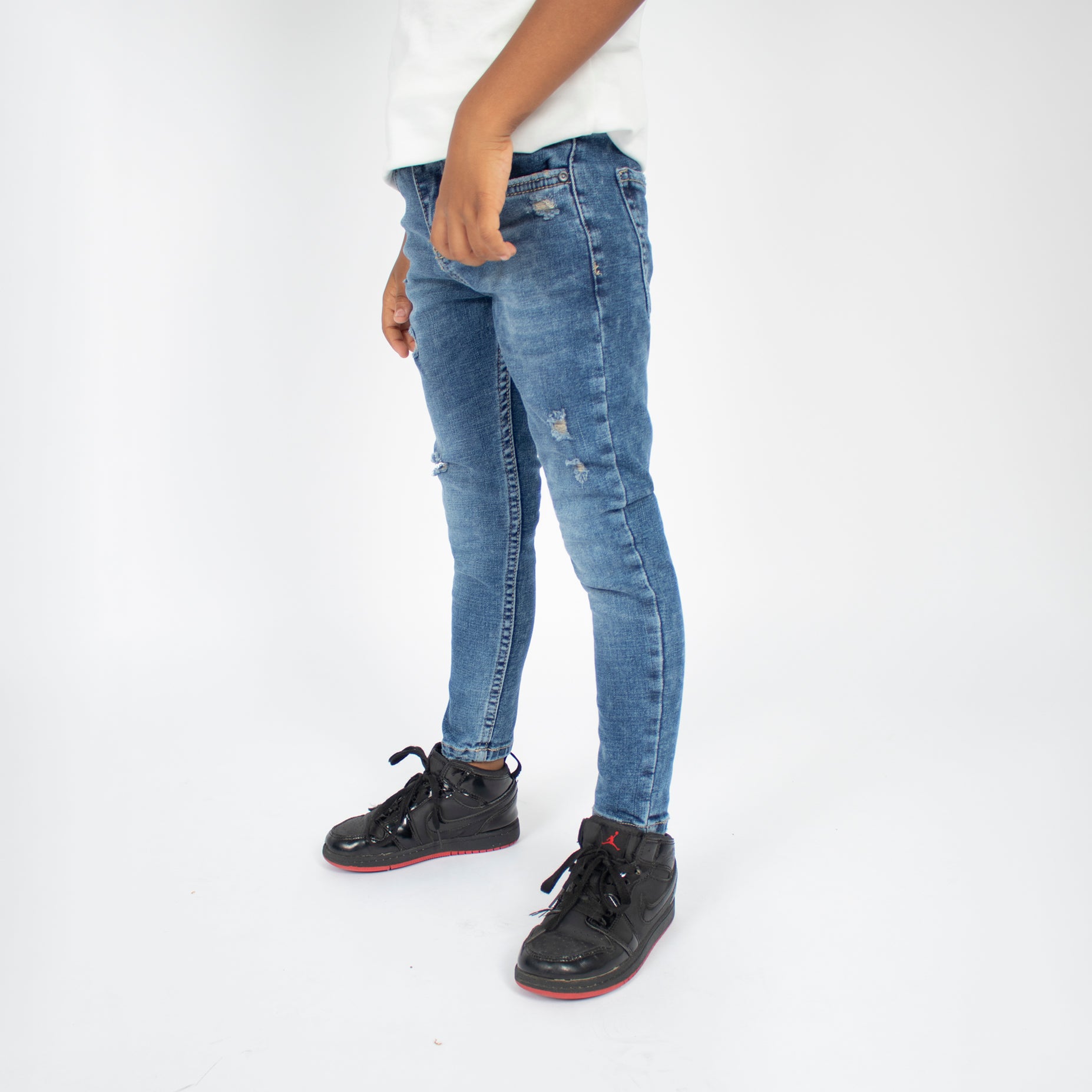 Jean niño skiny desgaste con rotos