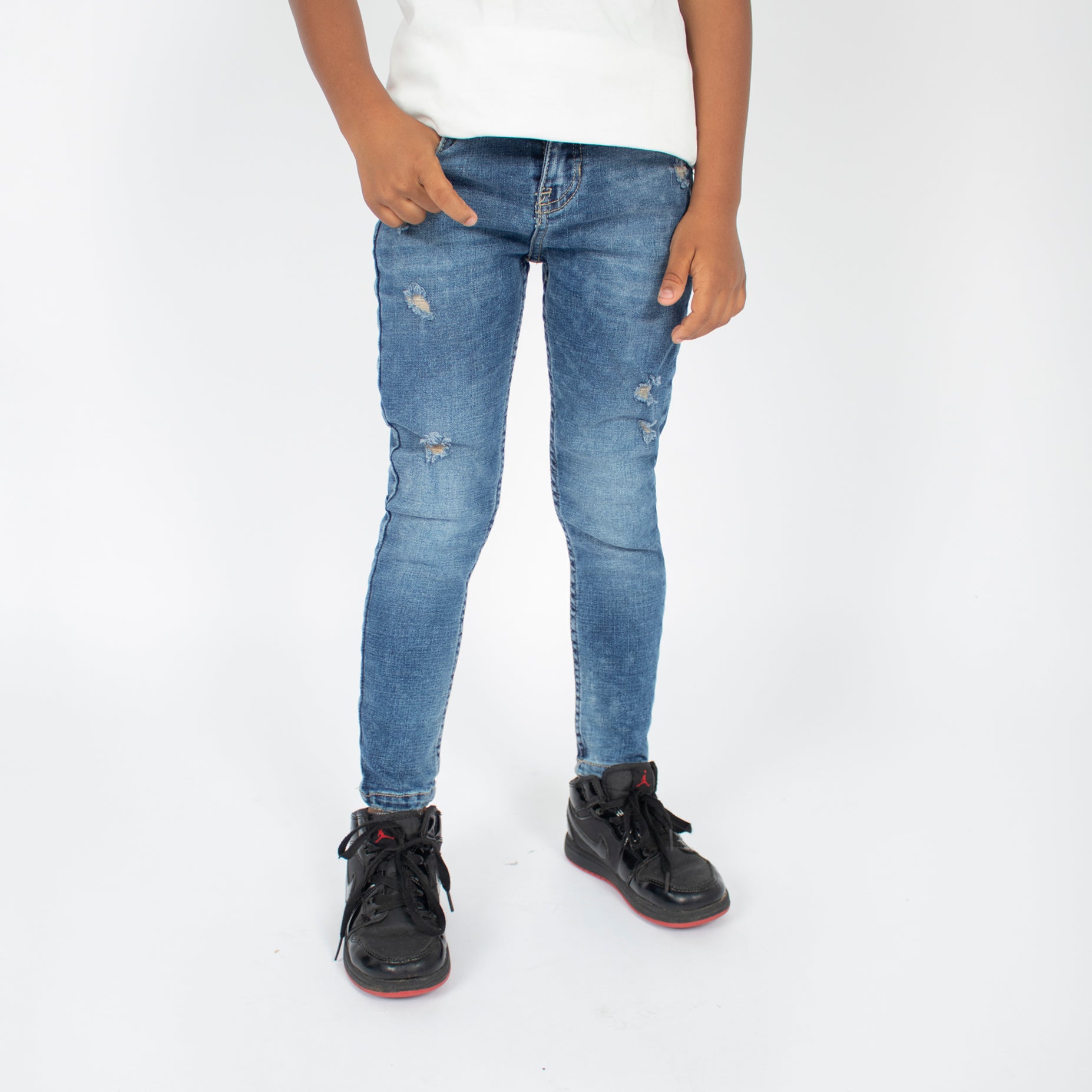 Jean niño skiny desgaste con rotos