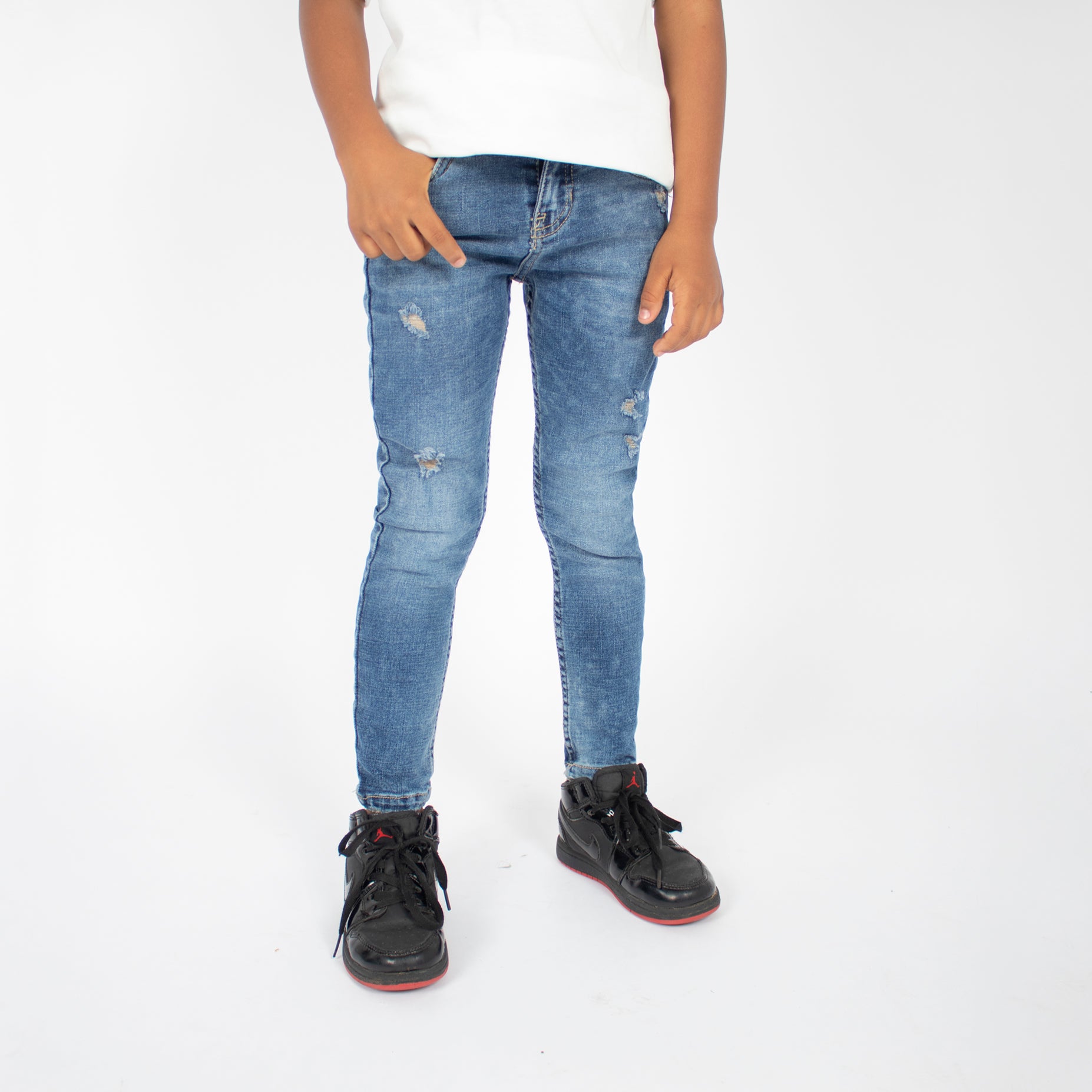 Jean niño skiny desgaste con rotos