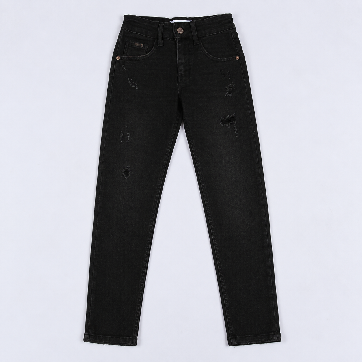 Jean niño skinny negro con rotos