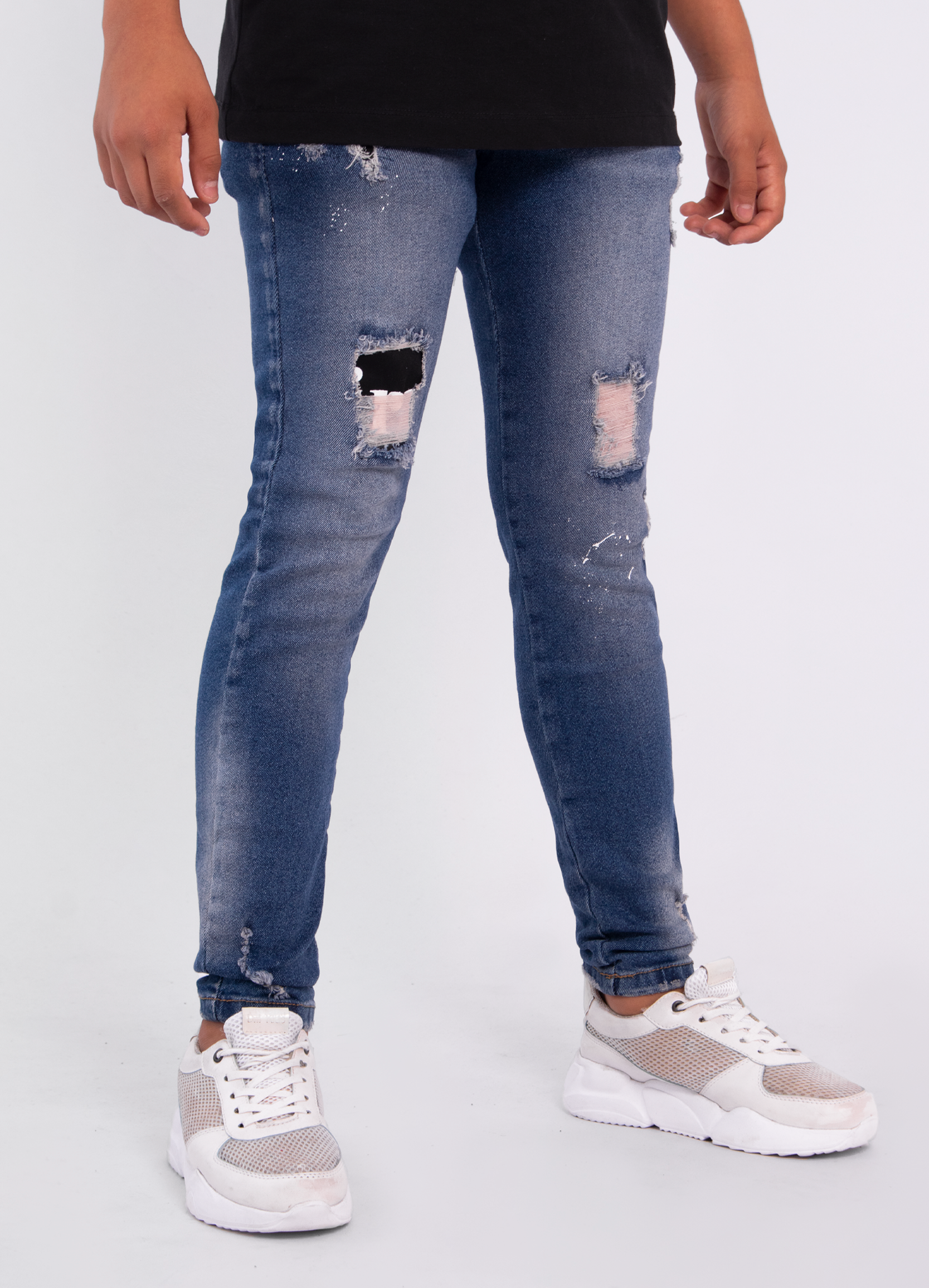 Jean niño Parches negros