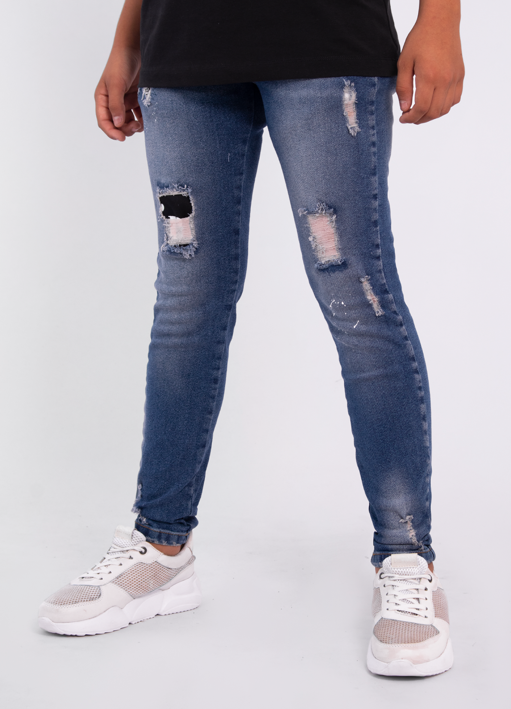 Jean niño Parches negros