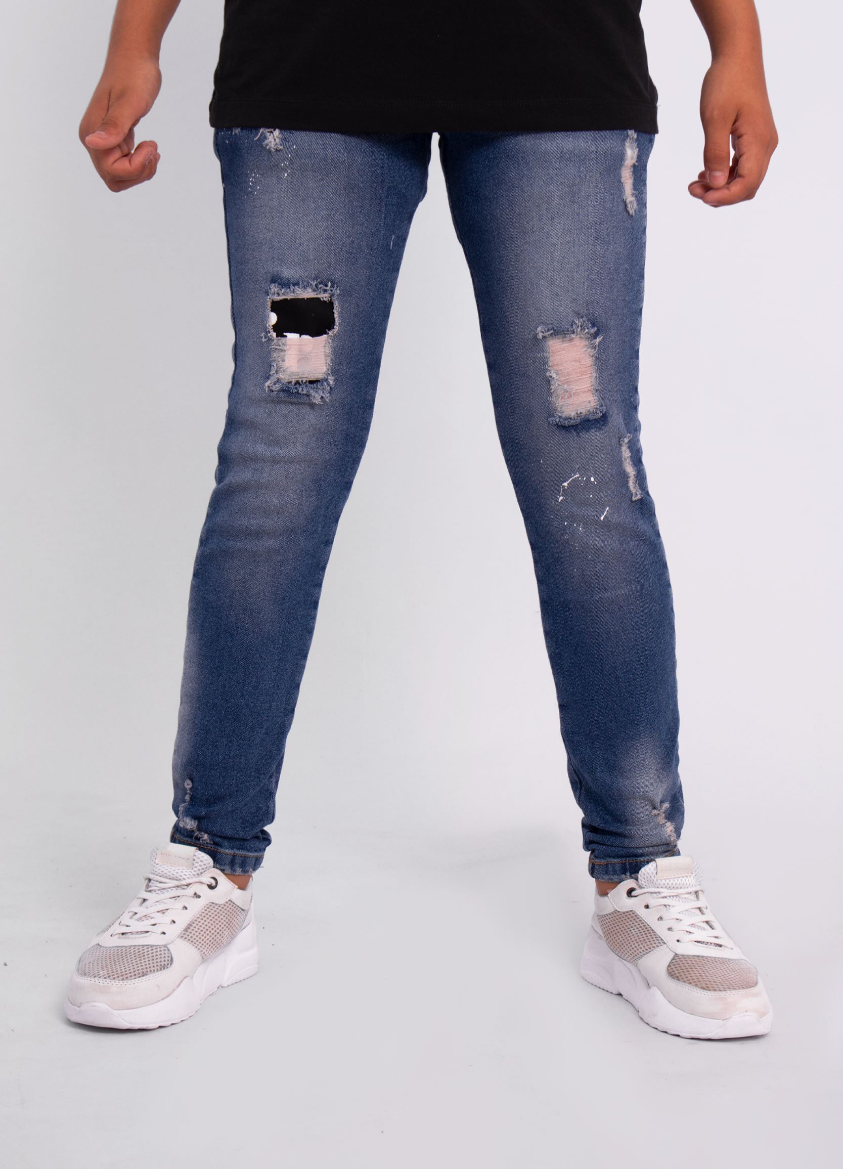 Jean niño Parches negros