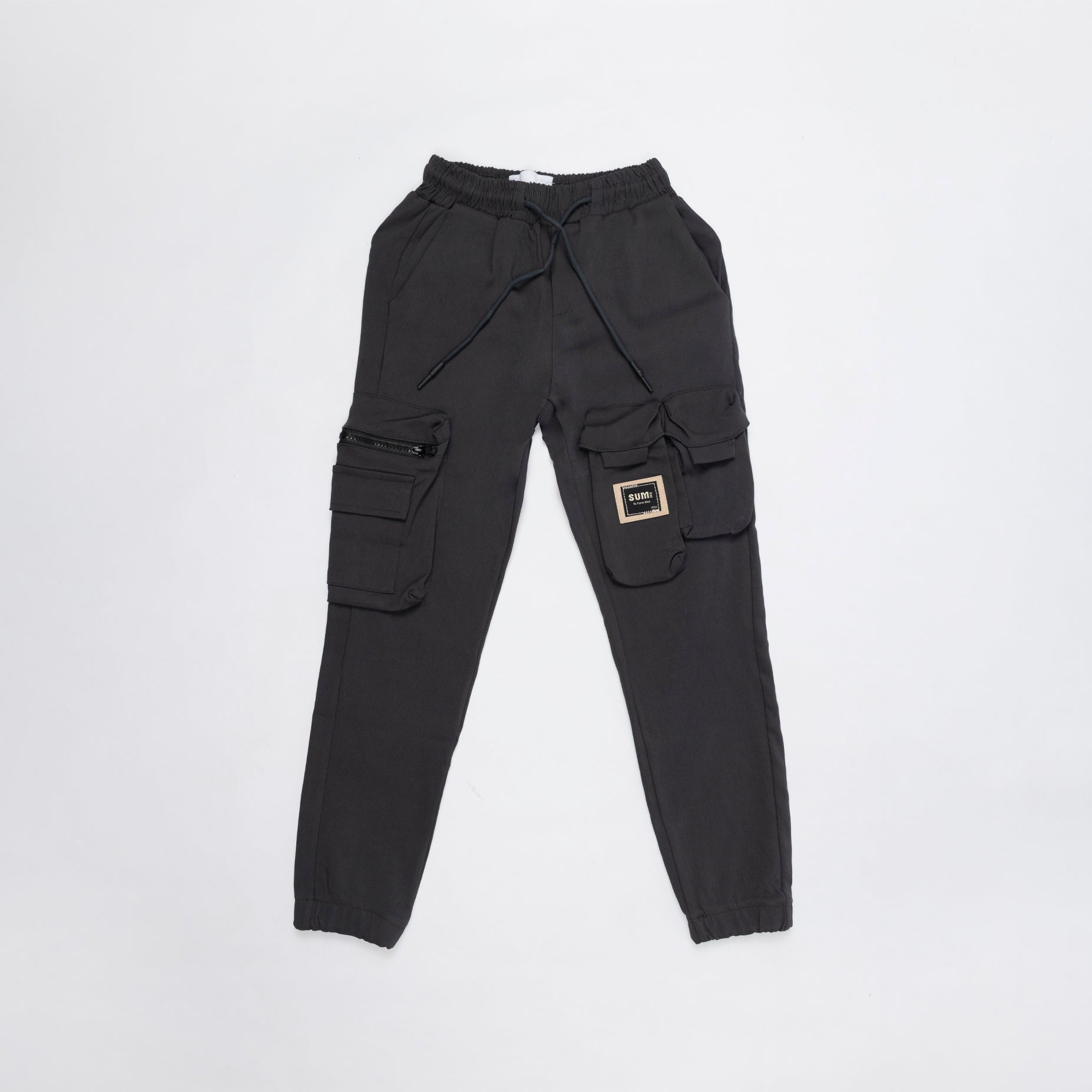 Jogger niño bolsillos gris