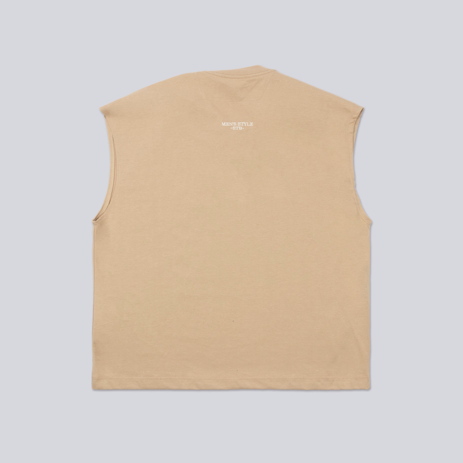 Camisilla hombre bordada camel