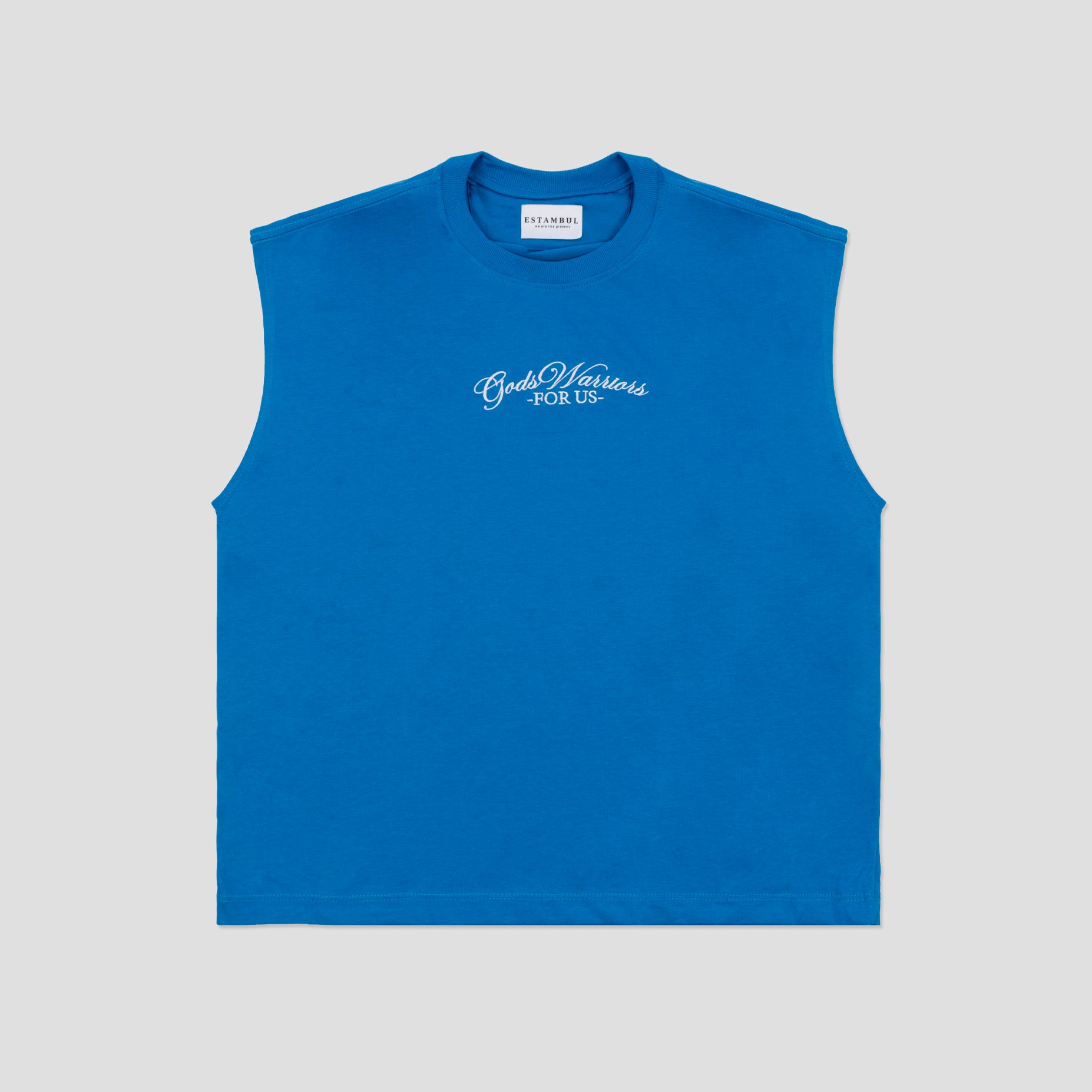 Camisilla hombre bordada azul Style