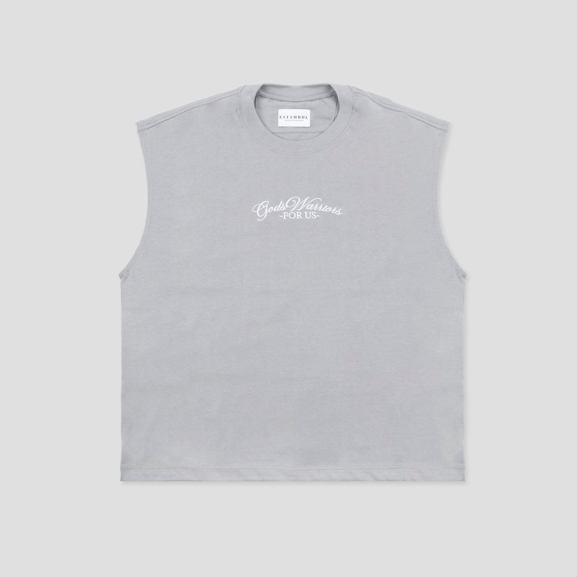 Camisilla hombre bordada gris