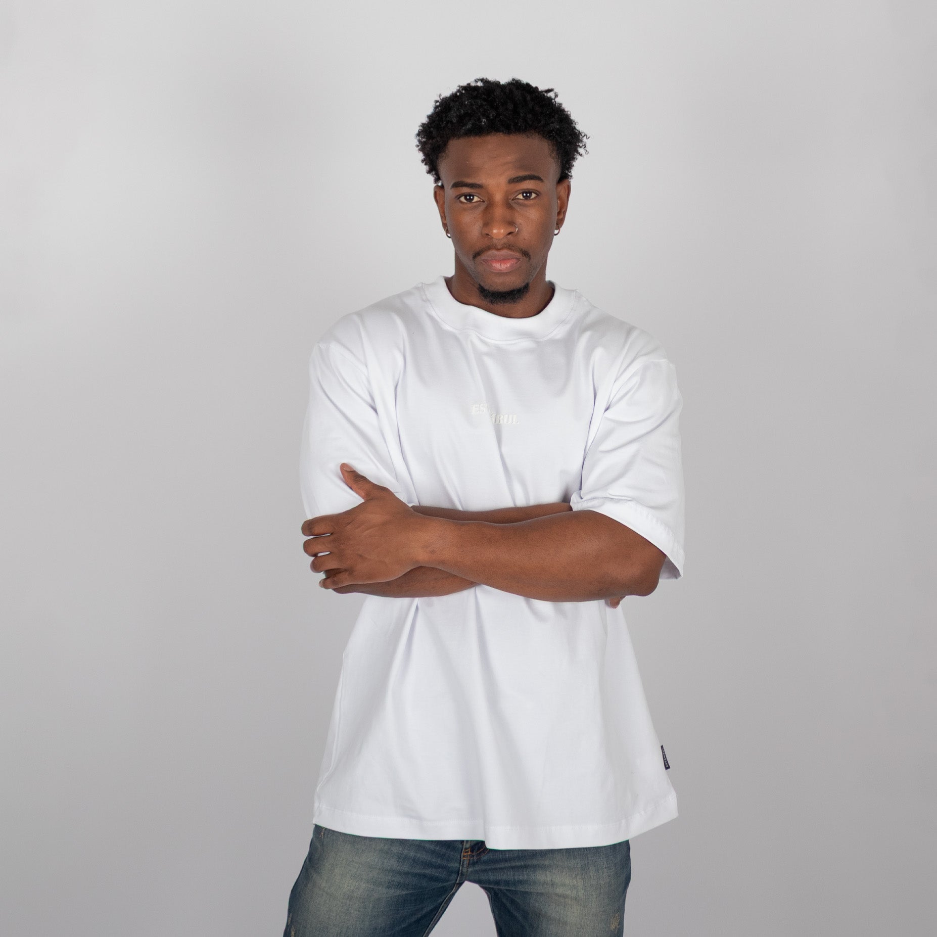 Oversize hombre basica blanca