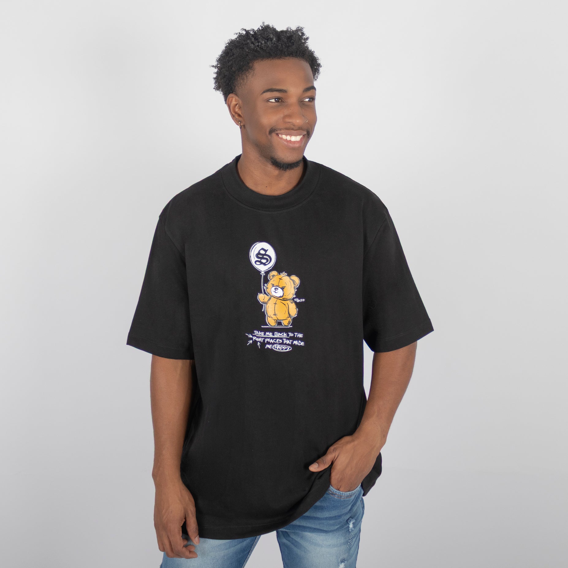 Camiseta regular hombre oso globos