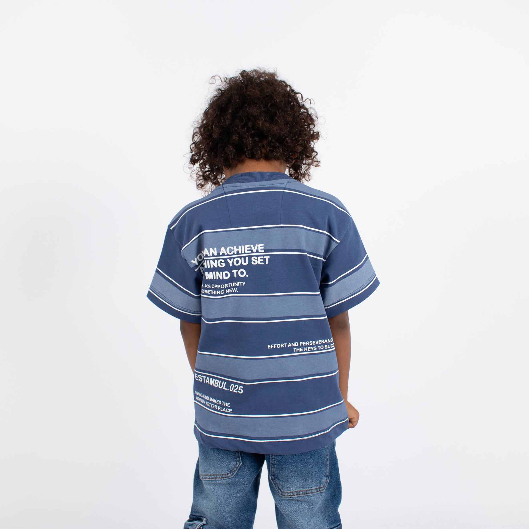 Oversize niño estampada rayas