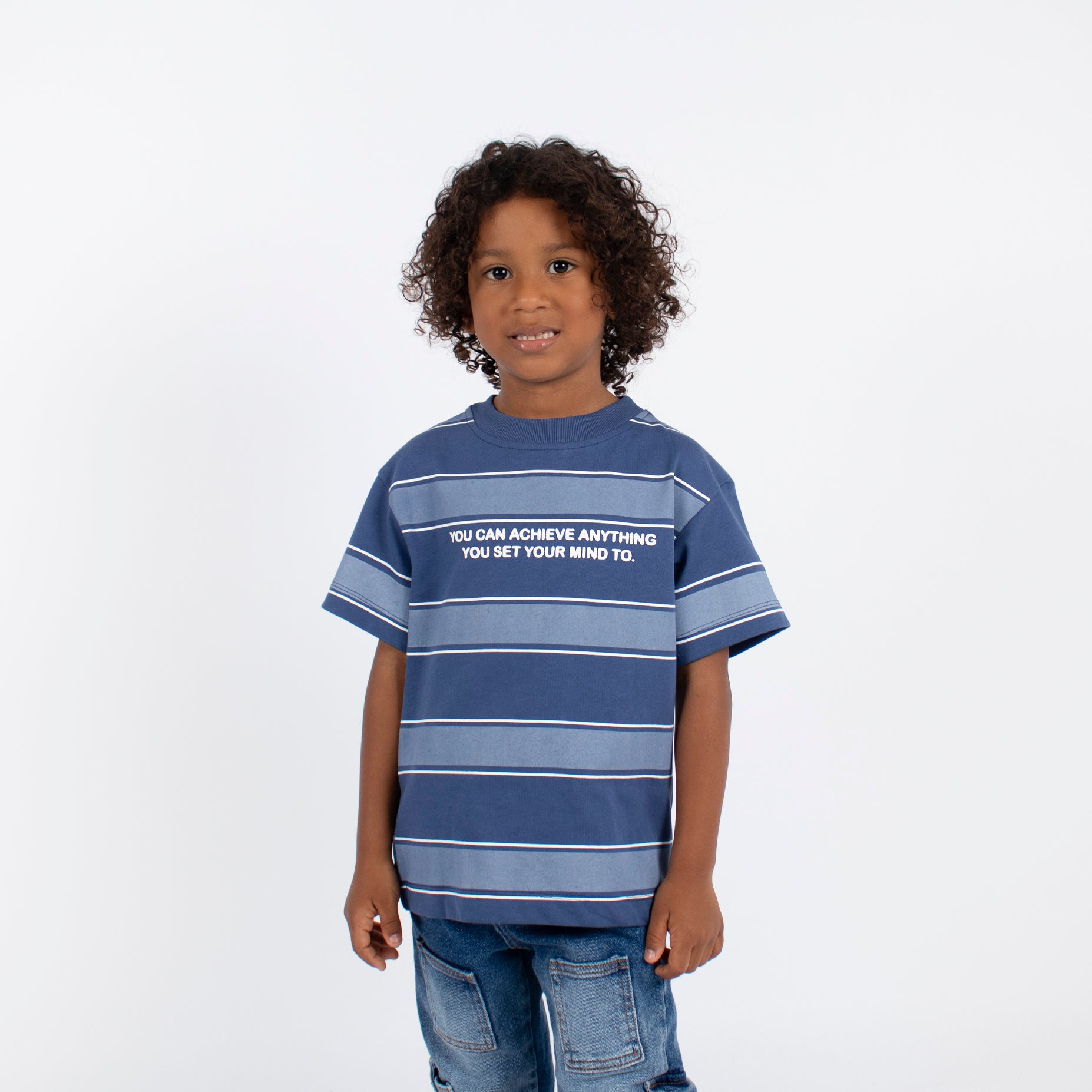 Oversize niño estampada rayas